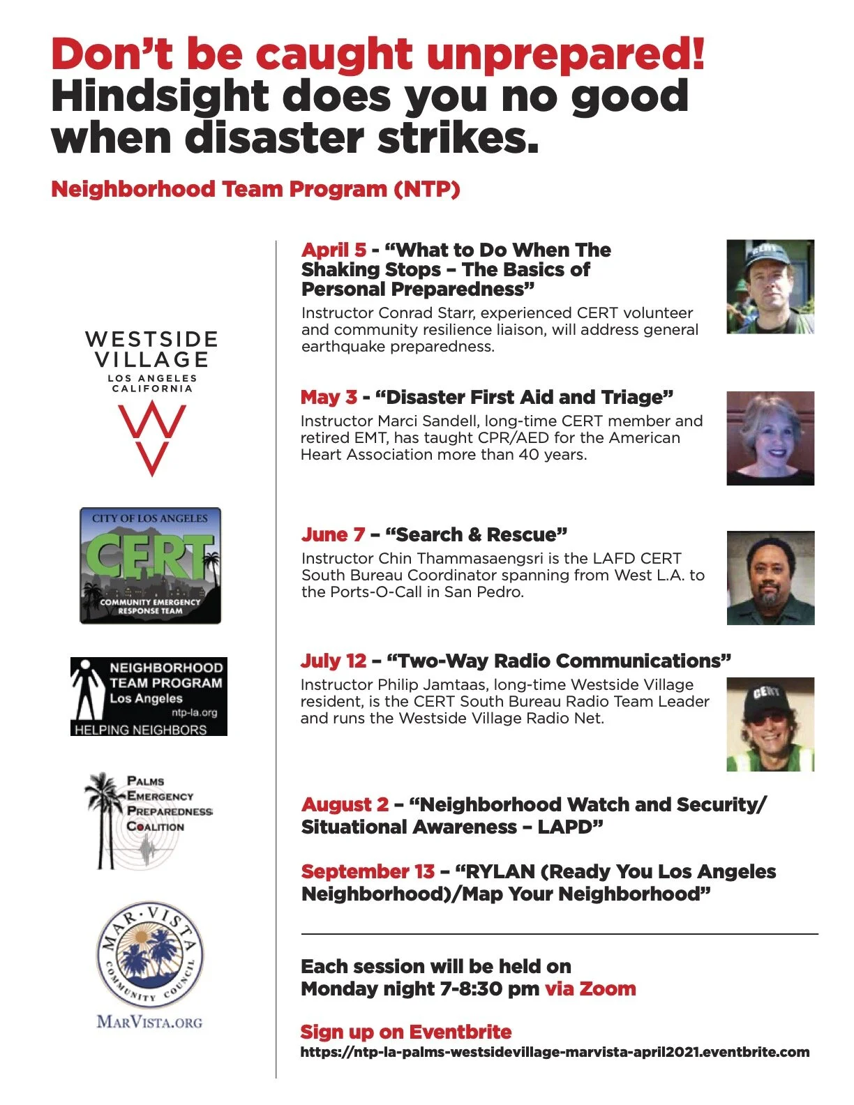 Disaster Preparedness Upcoming Events