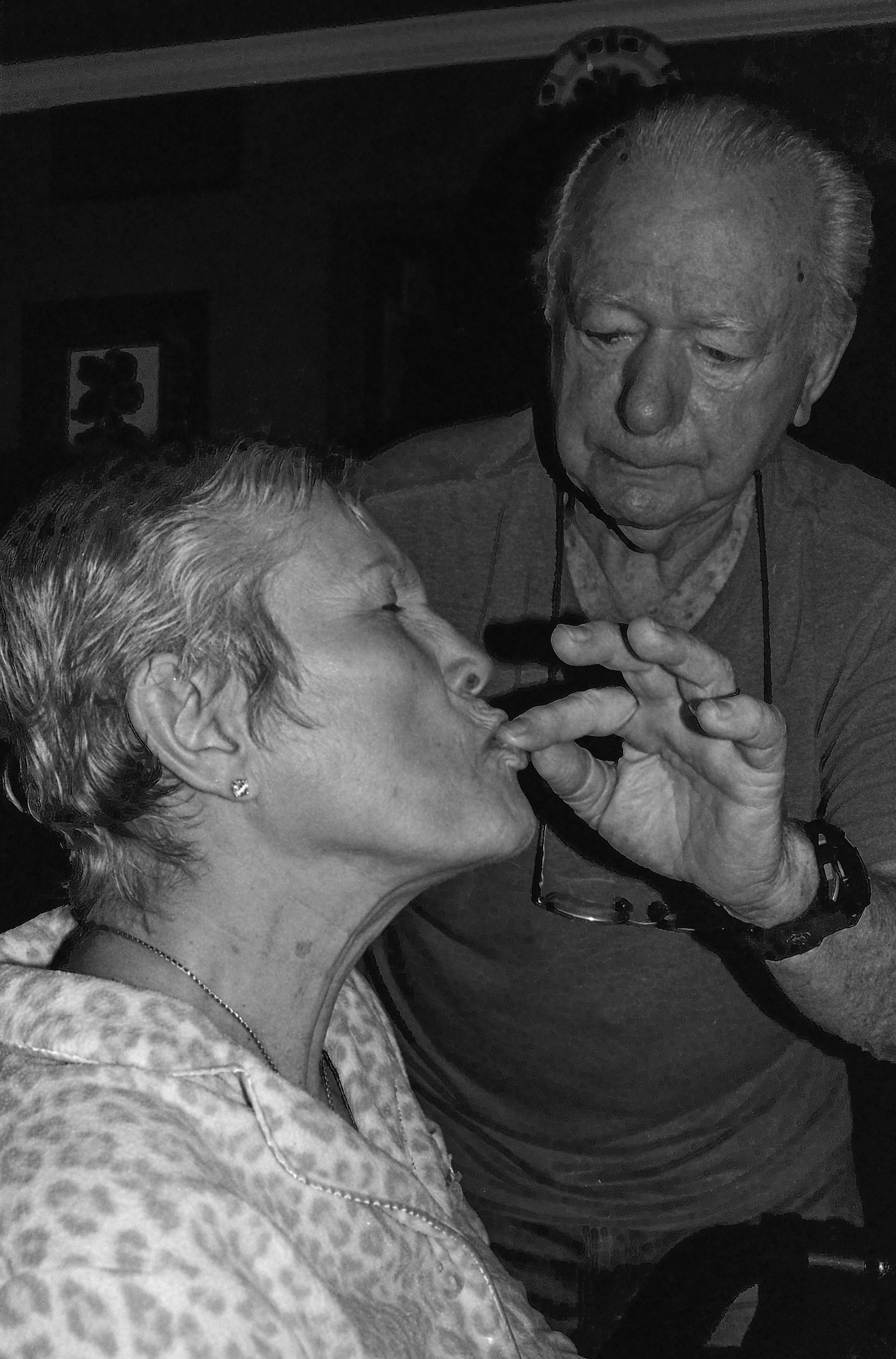  George Cloud helps Esther take a pill in their Lithia Springs, Georgia, home in October 2017. Esther is unable to do many things for herself due to having Parkinson’s Disease. 