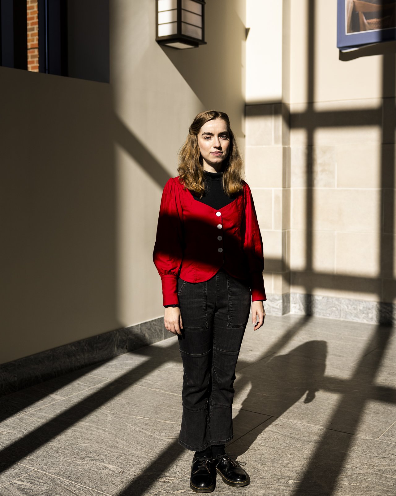 Maggie Neel, PhD student and Georgia on My Mind curator, poses for a portrait on January 27, 2023, at the Special Collections Library in Athens, Ga., where the exhibit is housed.