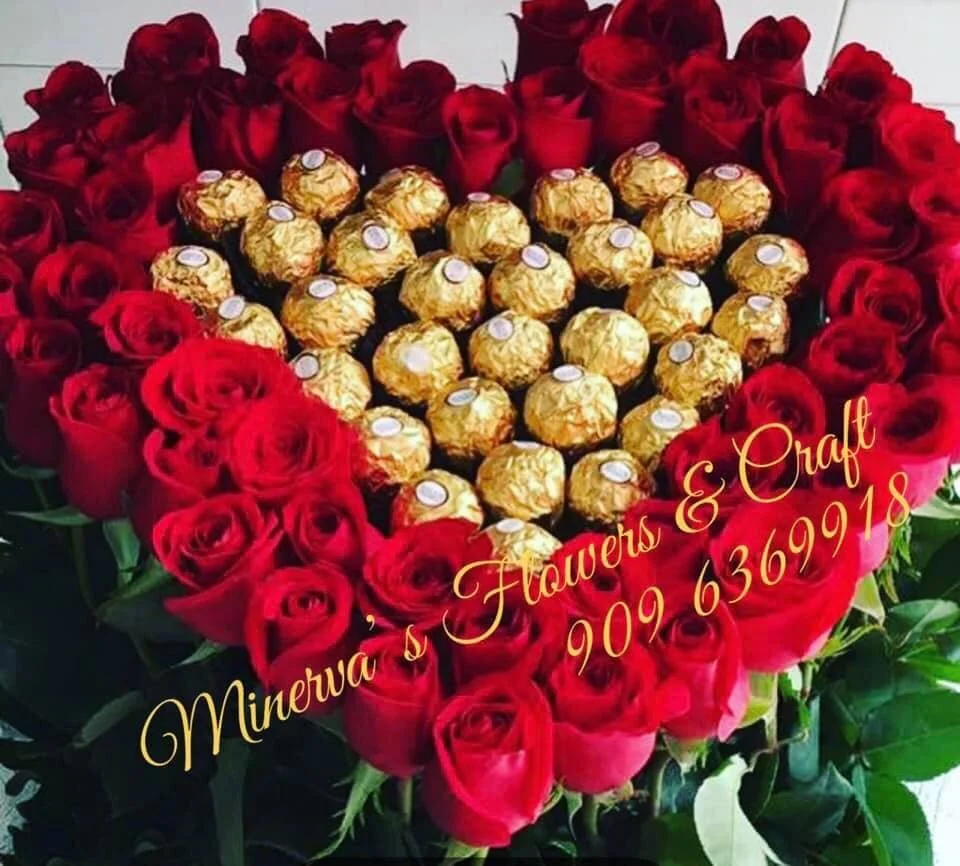 Large "Heart" 3 Dozen Roses with Chocolates and Assorted Greenery