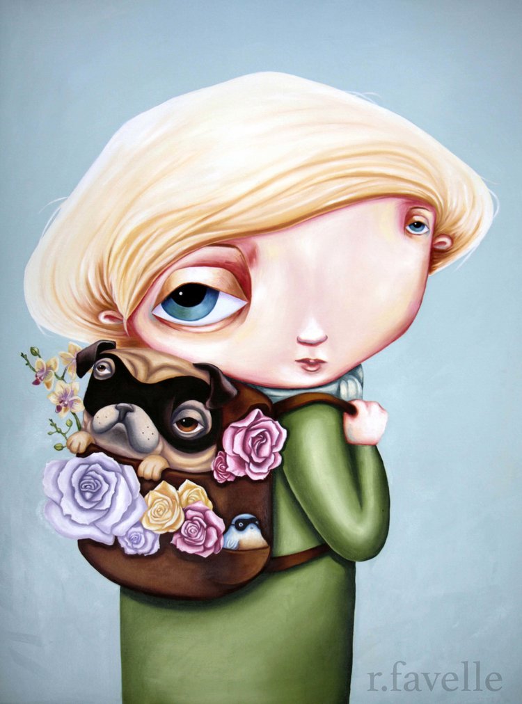 by Rachel Favelle Two of a Kind A4 Limited Edition signed Pop Surrealism Fine Art Print
