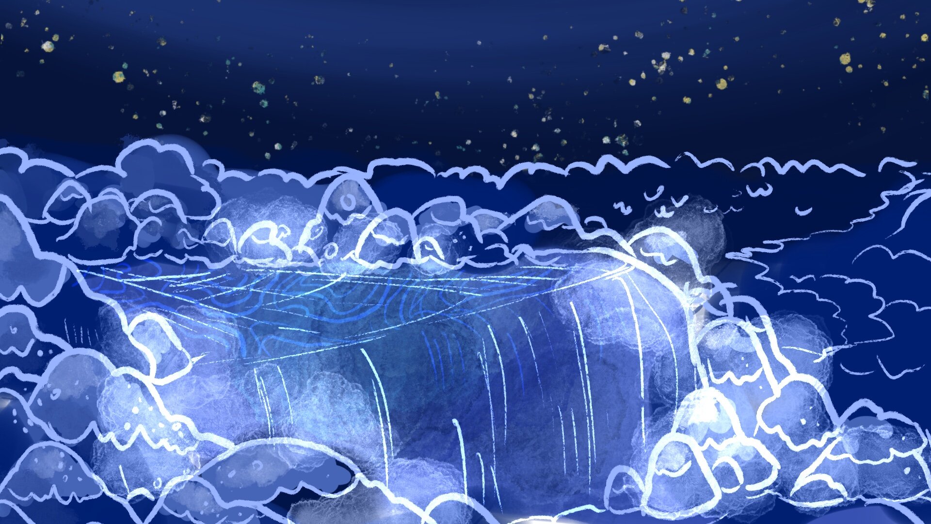 Top of Waterfall Background