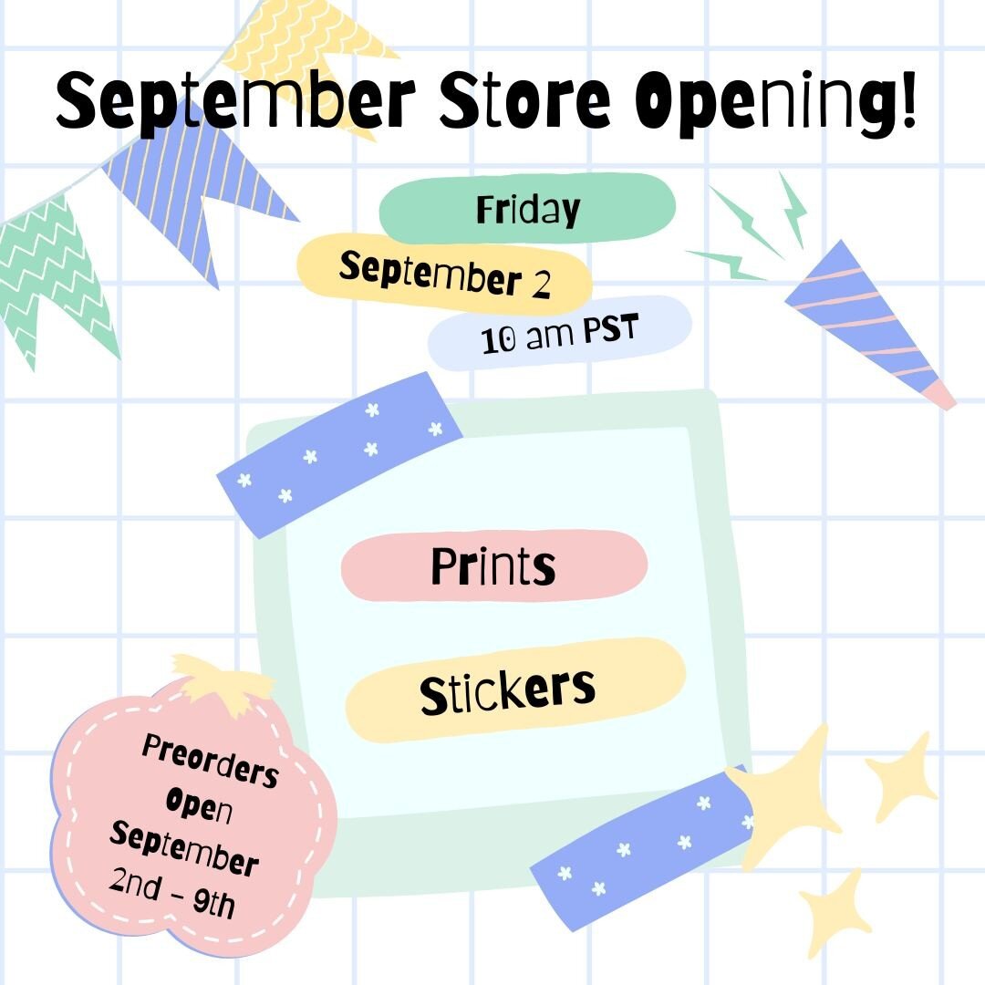 I am finally opening my shop on Big Cartel this Friday at 10am PST. I will open the shop for preorders for a limited time. The products of this shop will change monthly, so be sure to grab what you like while you still can! This is my first time sell