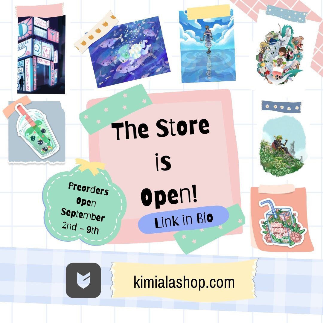 The store is now open! Find the direct link to my store in my bio. I will open the shop for preorders from September 2nd - September 9th at 11:59PM PST. The products of this shop will change monthly, so buy what you like while you still can! Thank yo
