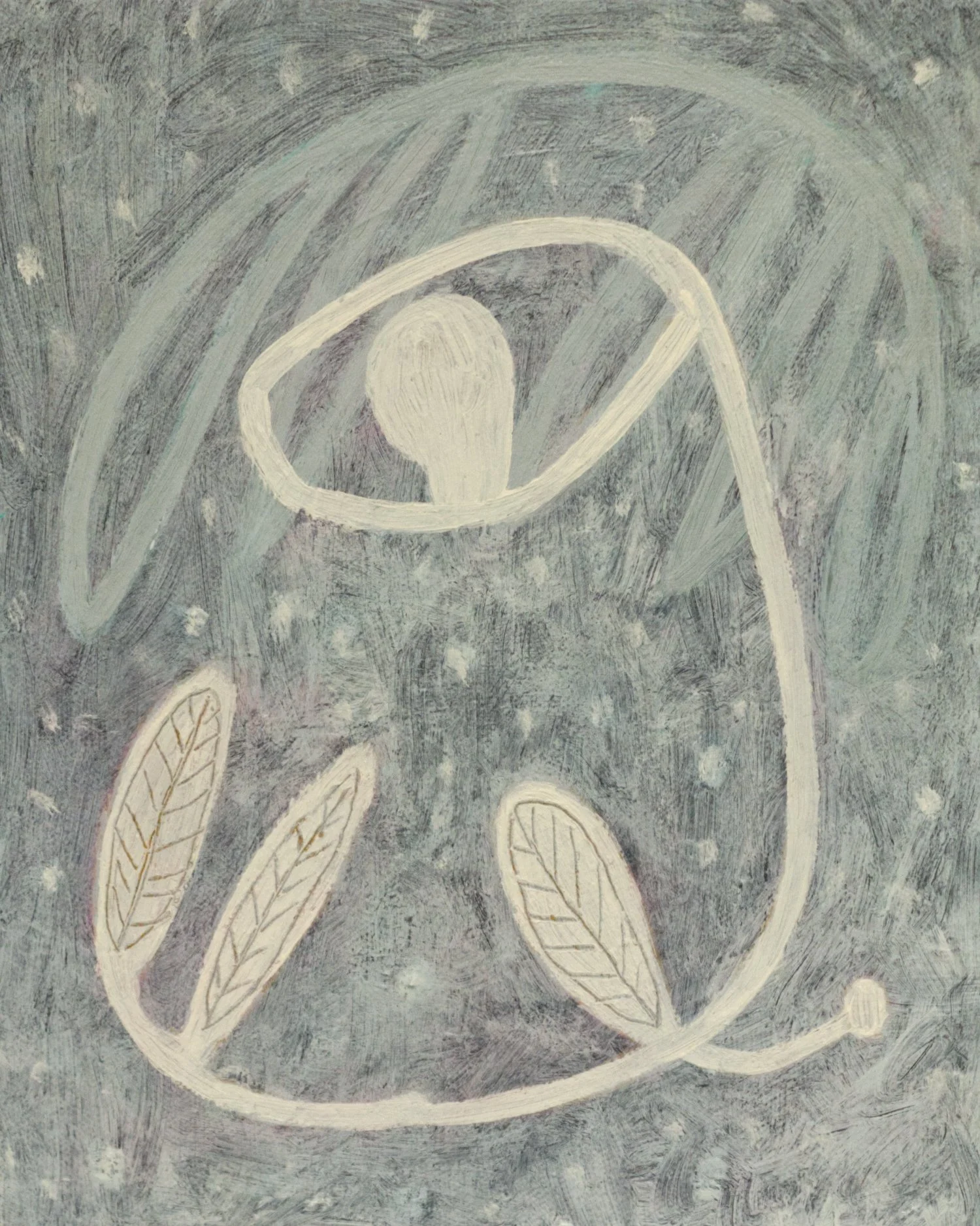 “Snow Storm”, 8x10”, acrylic on canvas, 2025