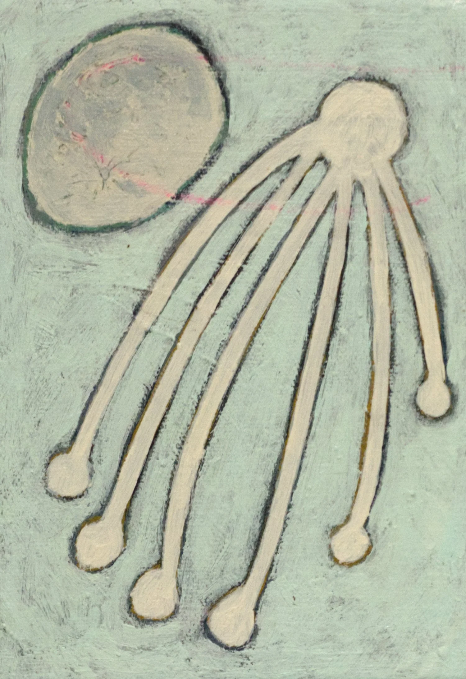 “Comet”, 5X7”, acrylic on canvas, 2025