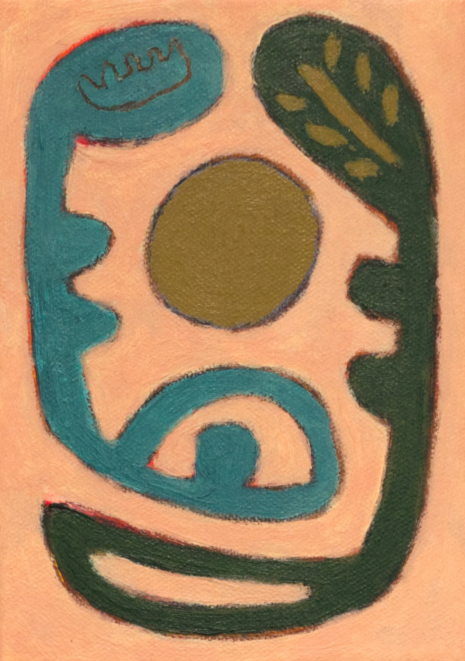 “Sun”, 5x7”, acrylic on canvas, 2025