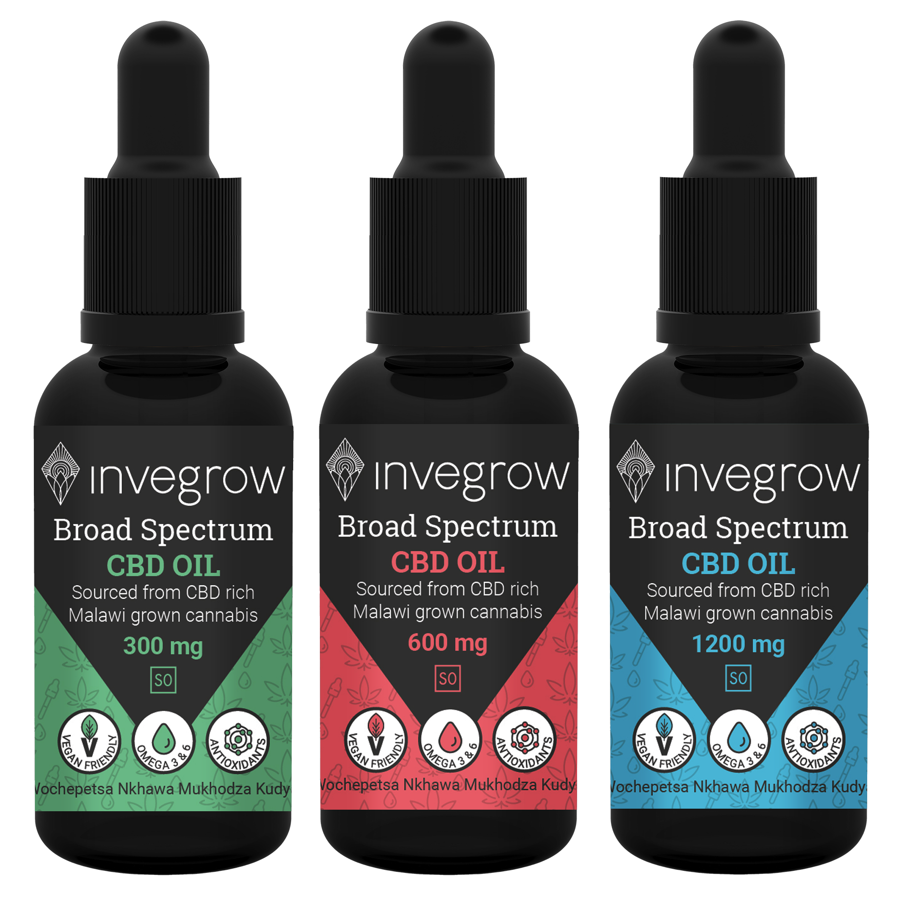 Invegrow full spectrum CBD tinctures 300 & 600mg