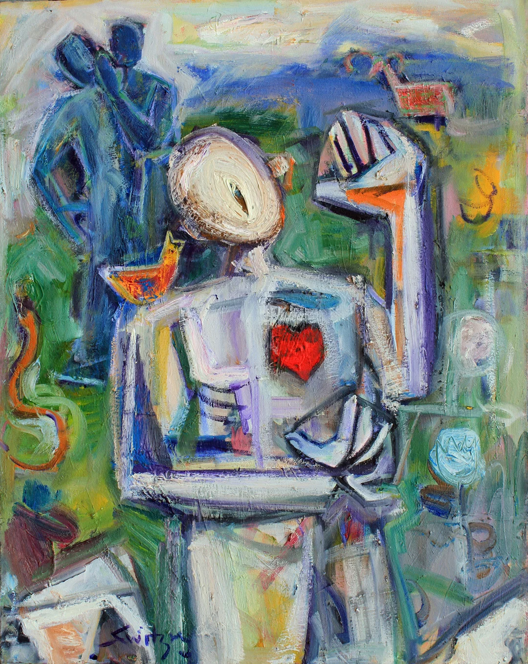 “The Gossipers”, 30x24 inches, oil on canvas