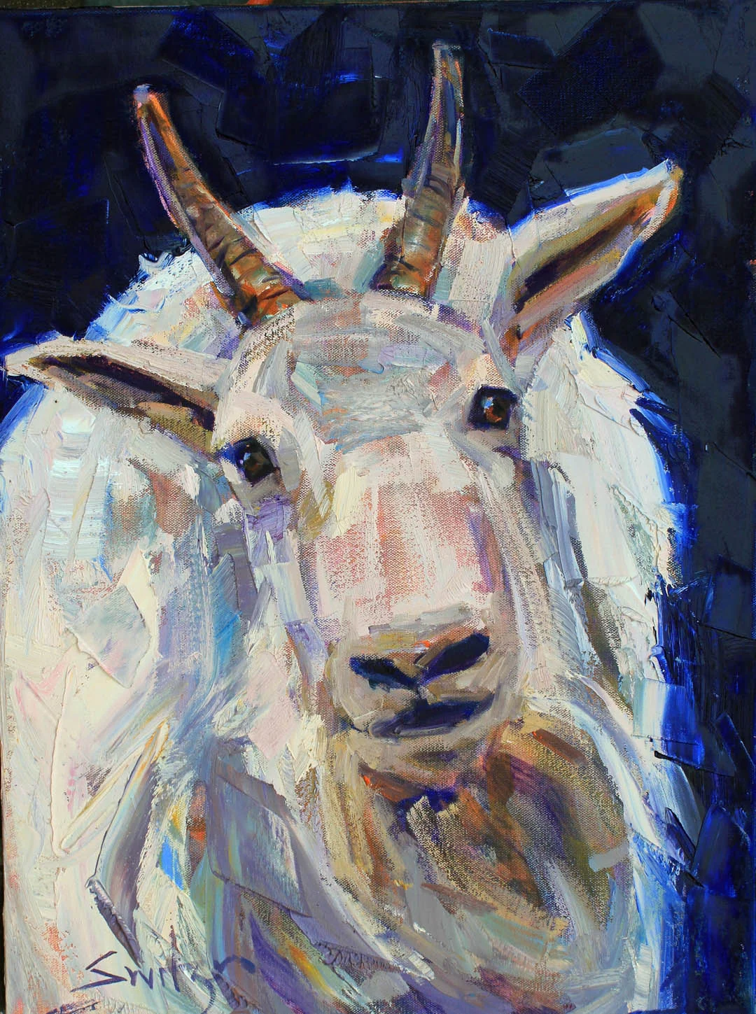 “Goat”, 24x18 inches, oil on canvas, SOLD