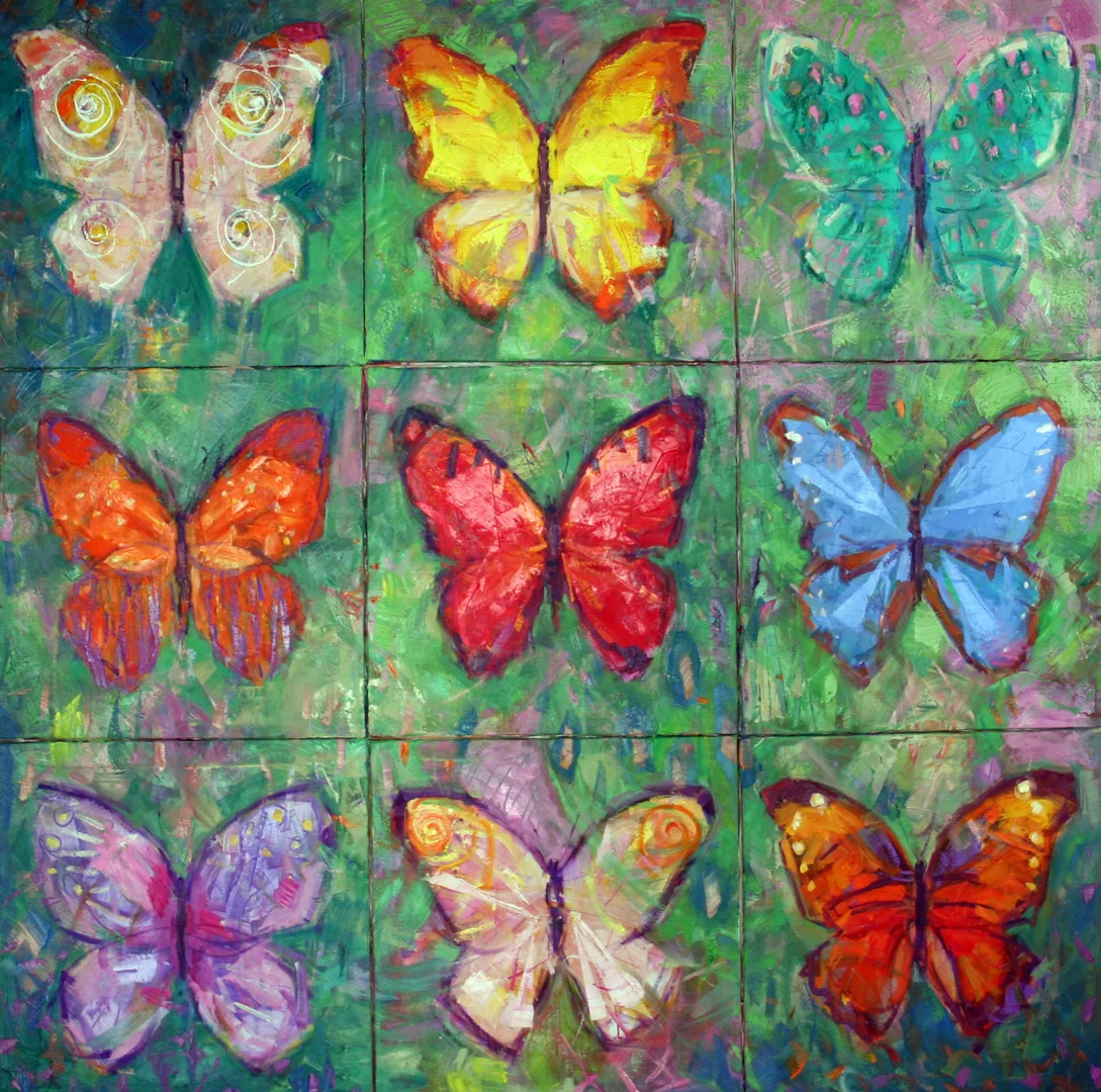 “Nine Omens”, 72x72 inches, oil on canvas, SOLD