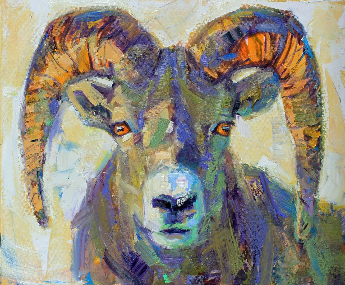 “Ram-ski”, 20x24 inches, oil on canvas