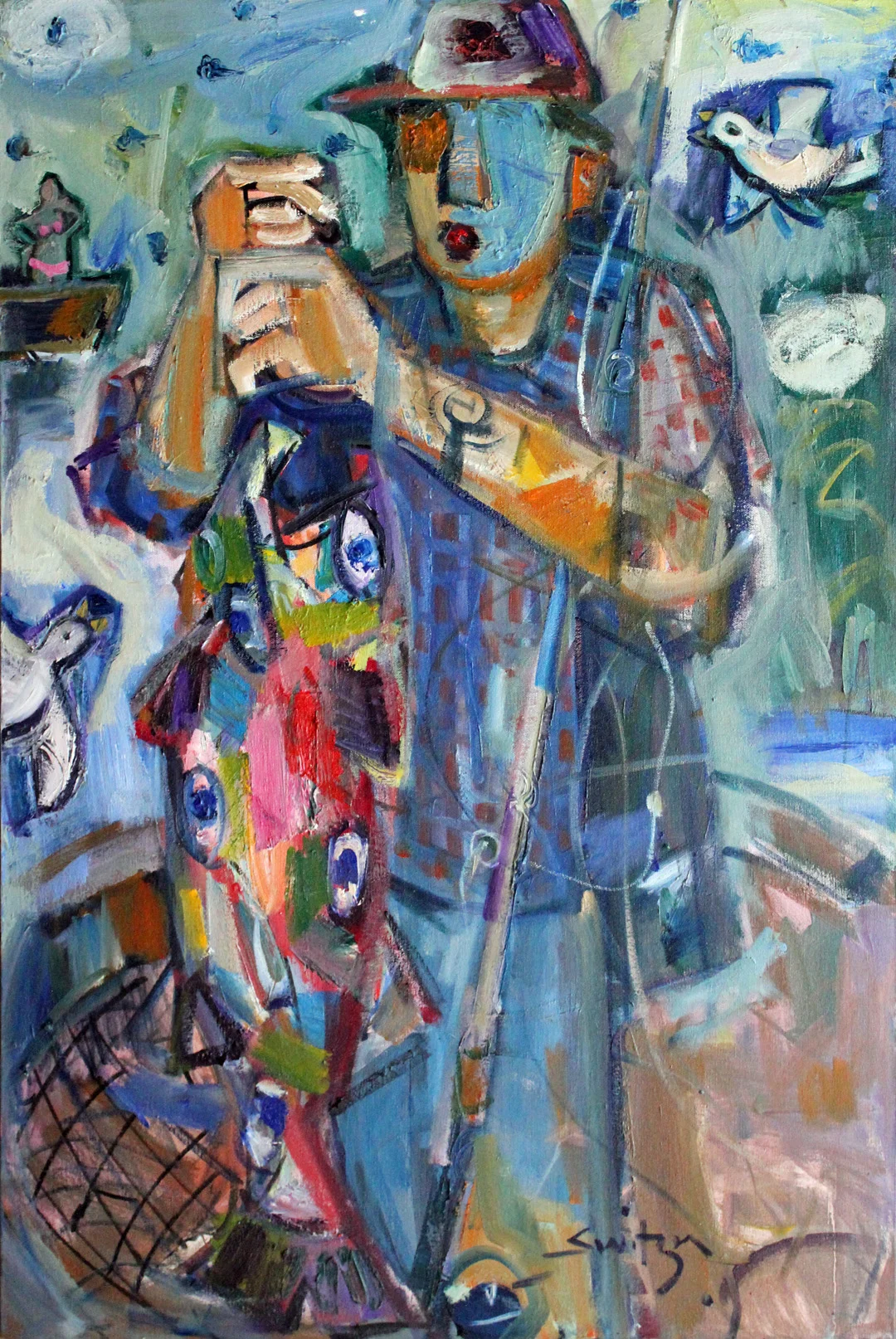  “Eyes on Fish”,                                                                                                               36x24 inches,                                                                                                              