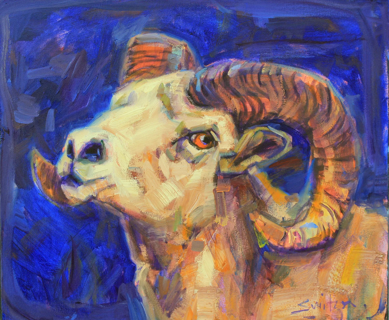 “I am a Ram”, 20x24 inches, oil on canvas