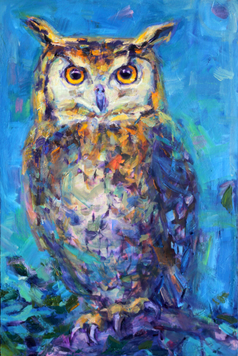  “Horned Owl”,                                                                          36x24 inches,                                                                                  oil on canvas,                                                     