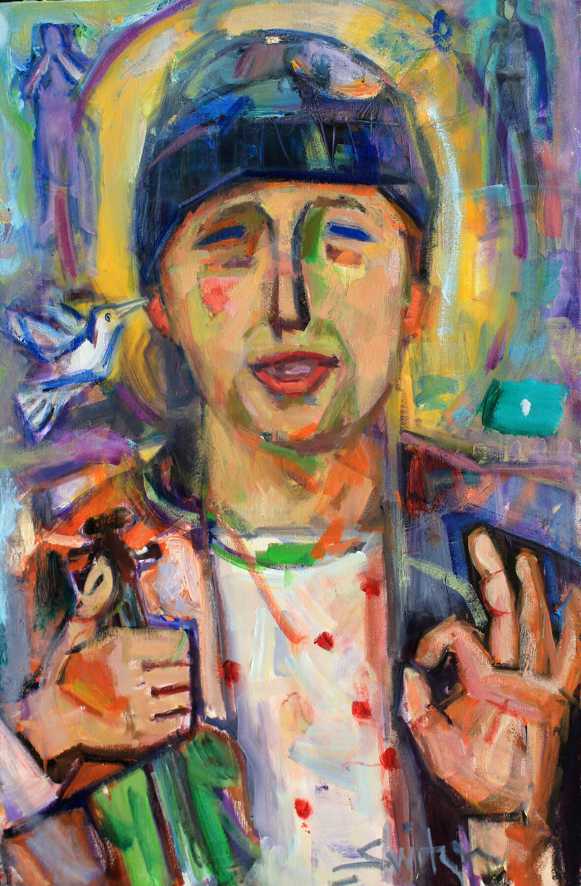  “Birdman”,                                                                                   36x24 inches,                                                                                  oil on canvas   