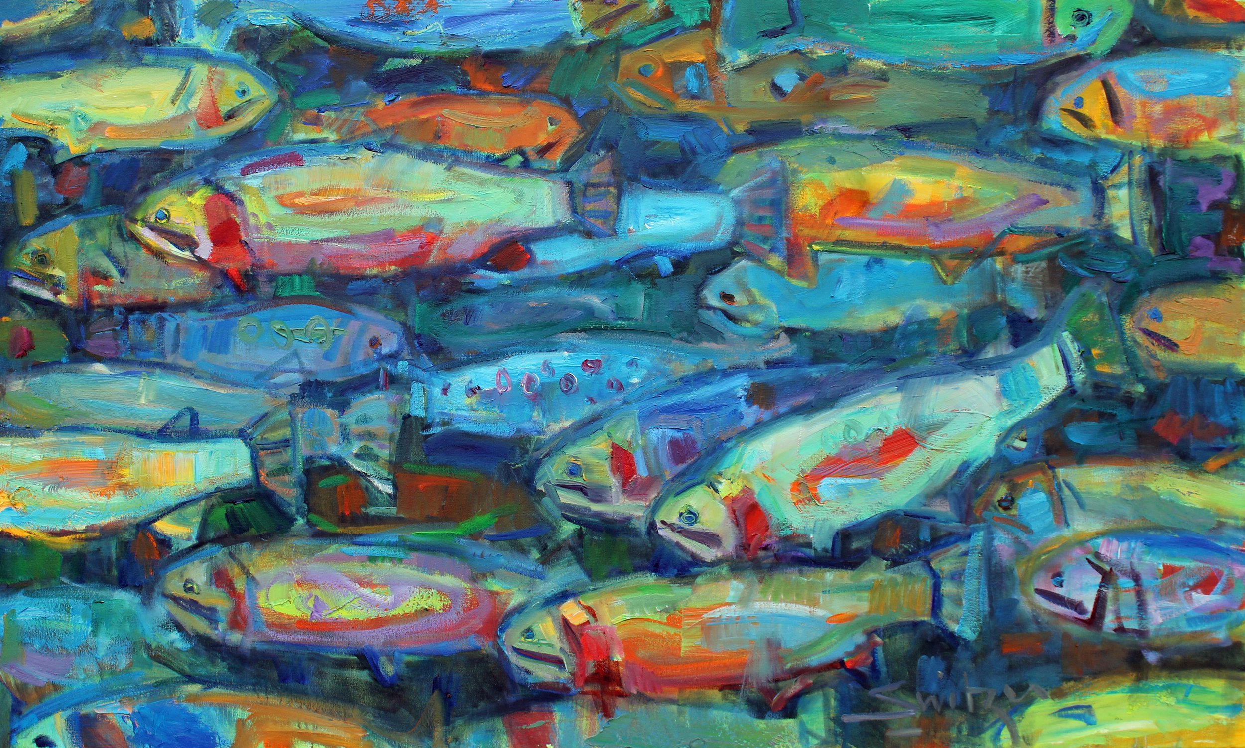  “Aquarium”,                                                                                   36x48 inches,                                                                                  oil on canvas                                               