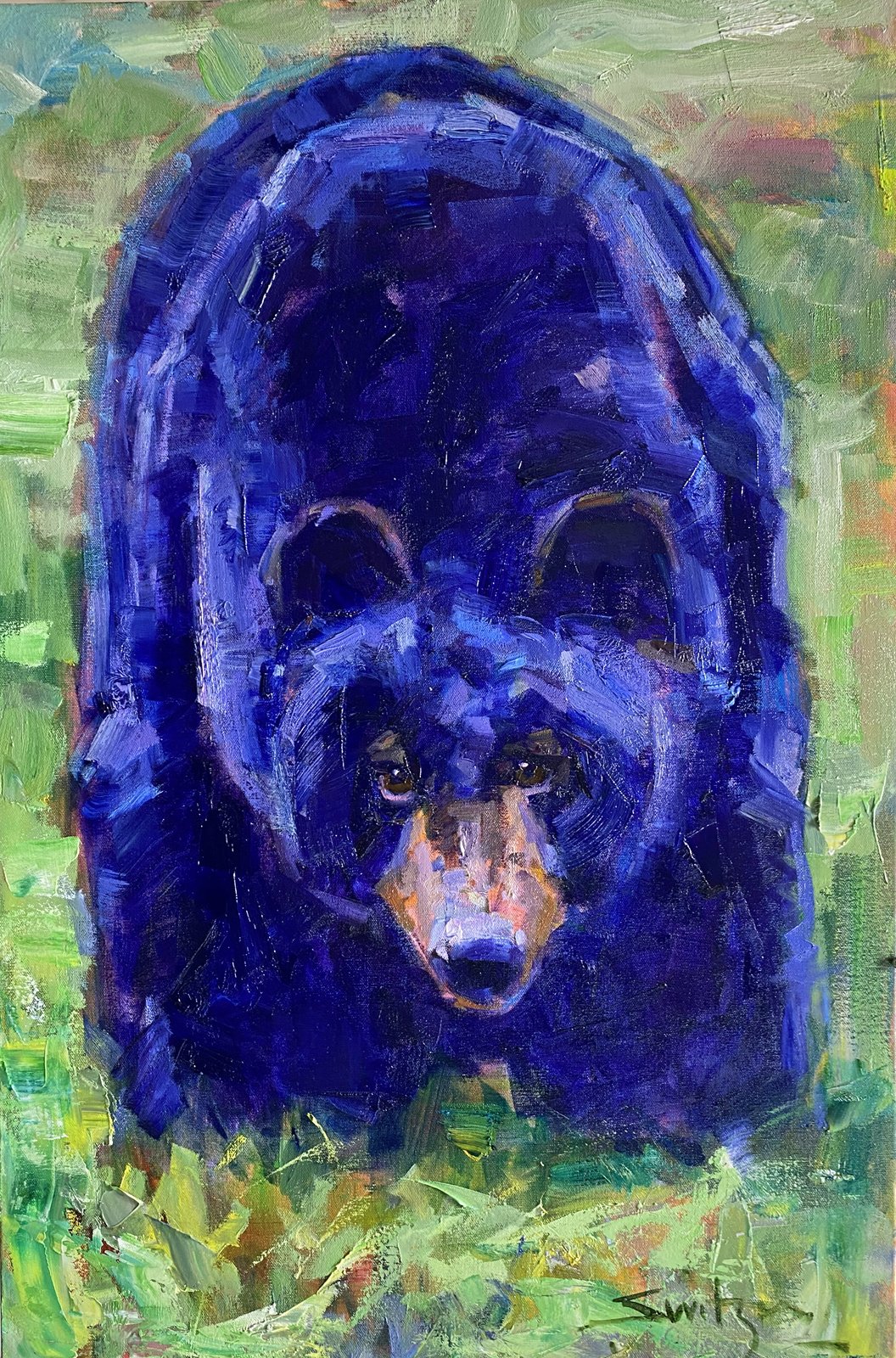  “Blue Bear”,                                                                                  36x24 inches,                                                                                  oil on canvas                                               