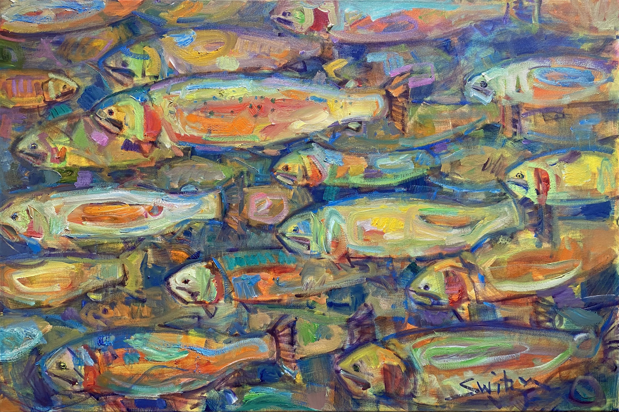  “Commute”,                                                                                   48x72 inches,                                                                                  oil on canvas                                                
