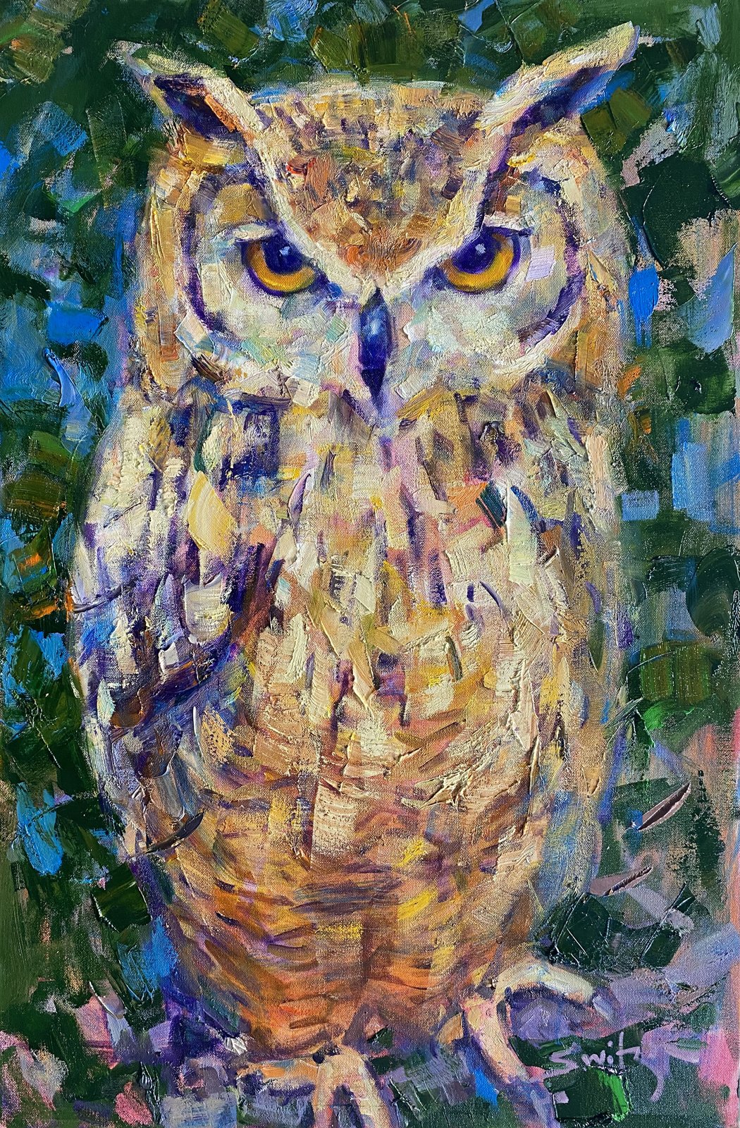  “Owl”,                                                                                               36x24 inches,                                                                                  oil on canvas                                        