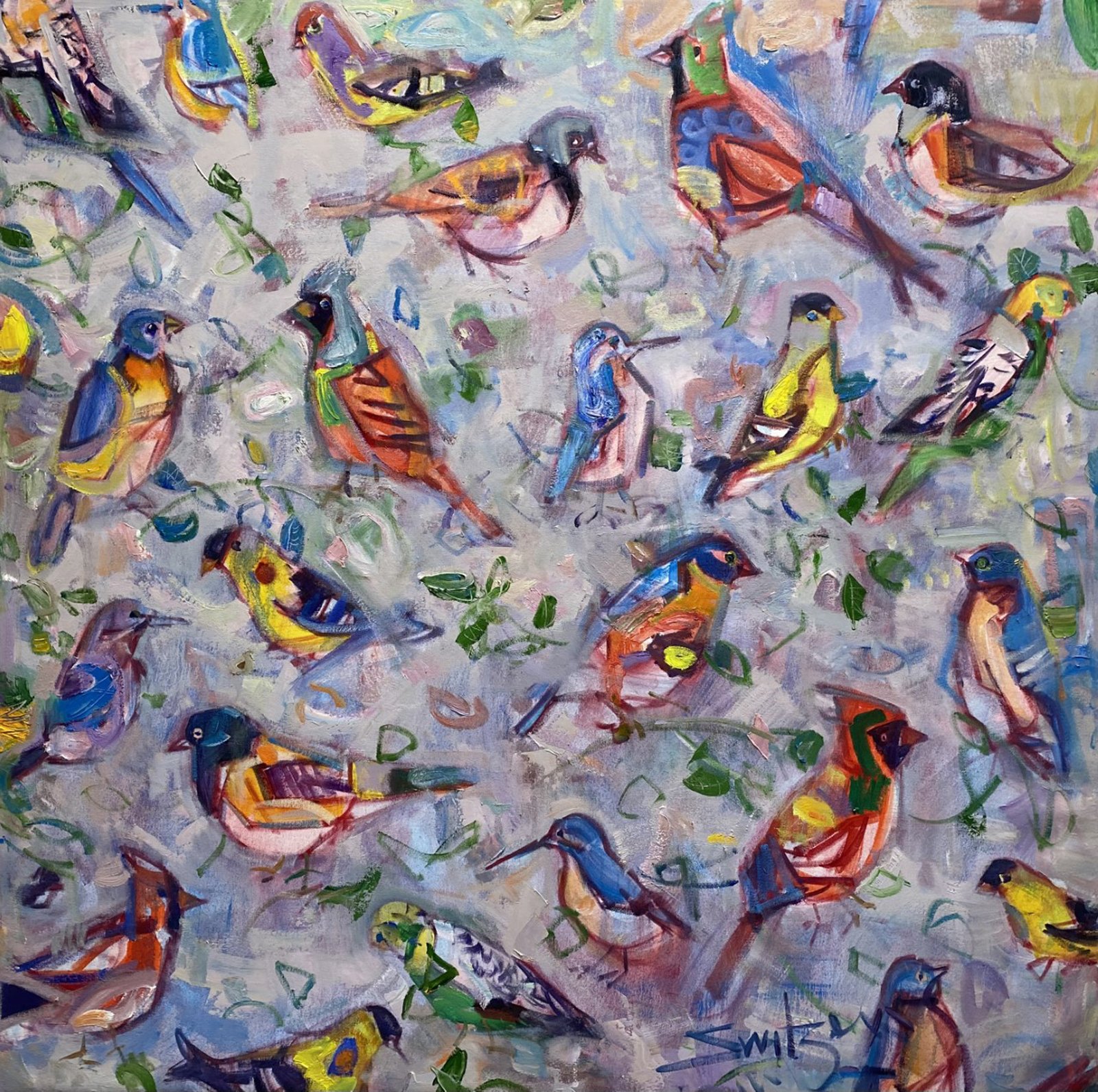 “Song Birds,”                                                                              48x48 inches,                                                                                  oil on canvas                                                  