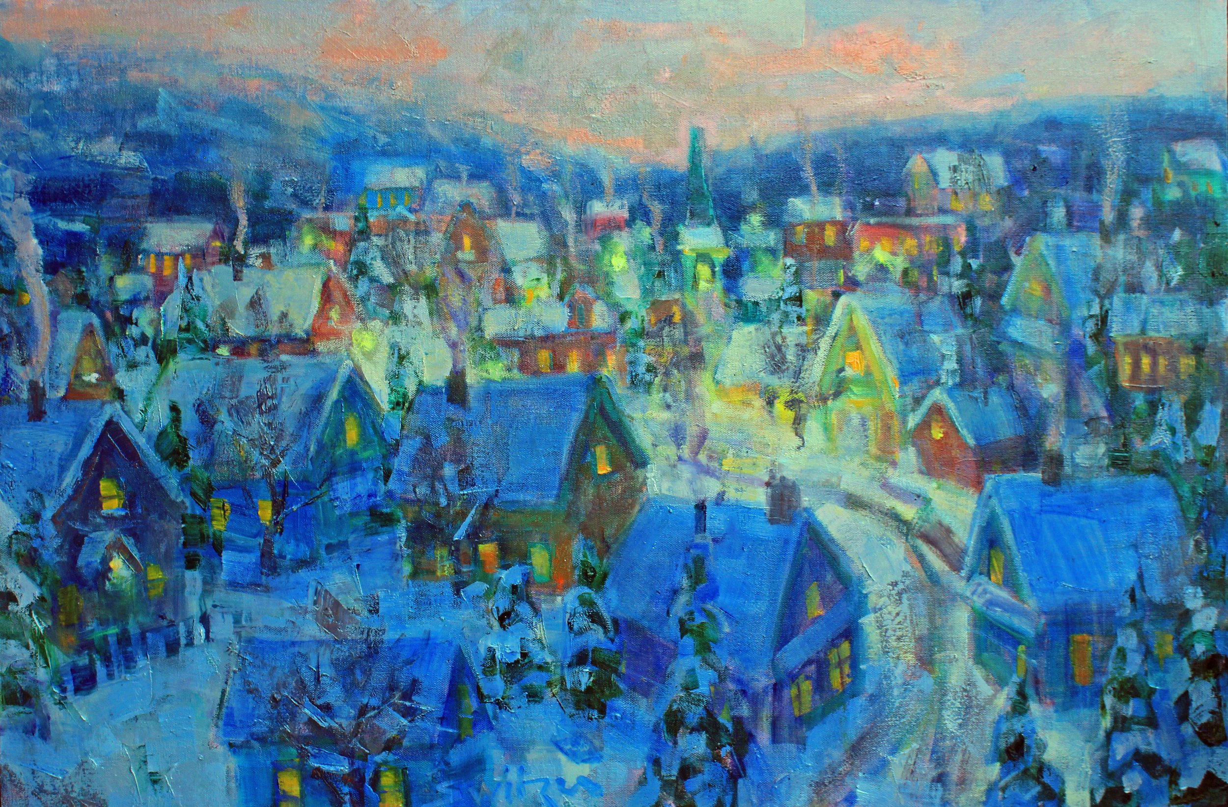  “Winter Lights”, 24×36 inches, oil on canvas   Dana Gallery (406) 721-3154 