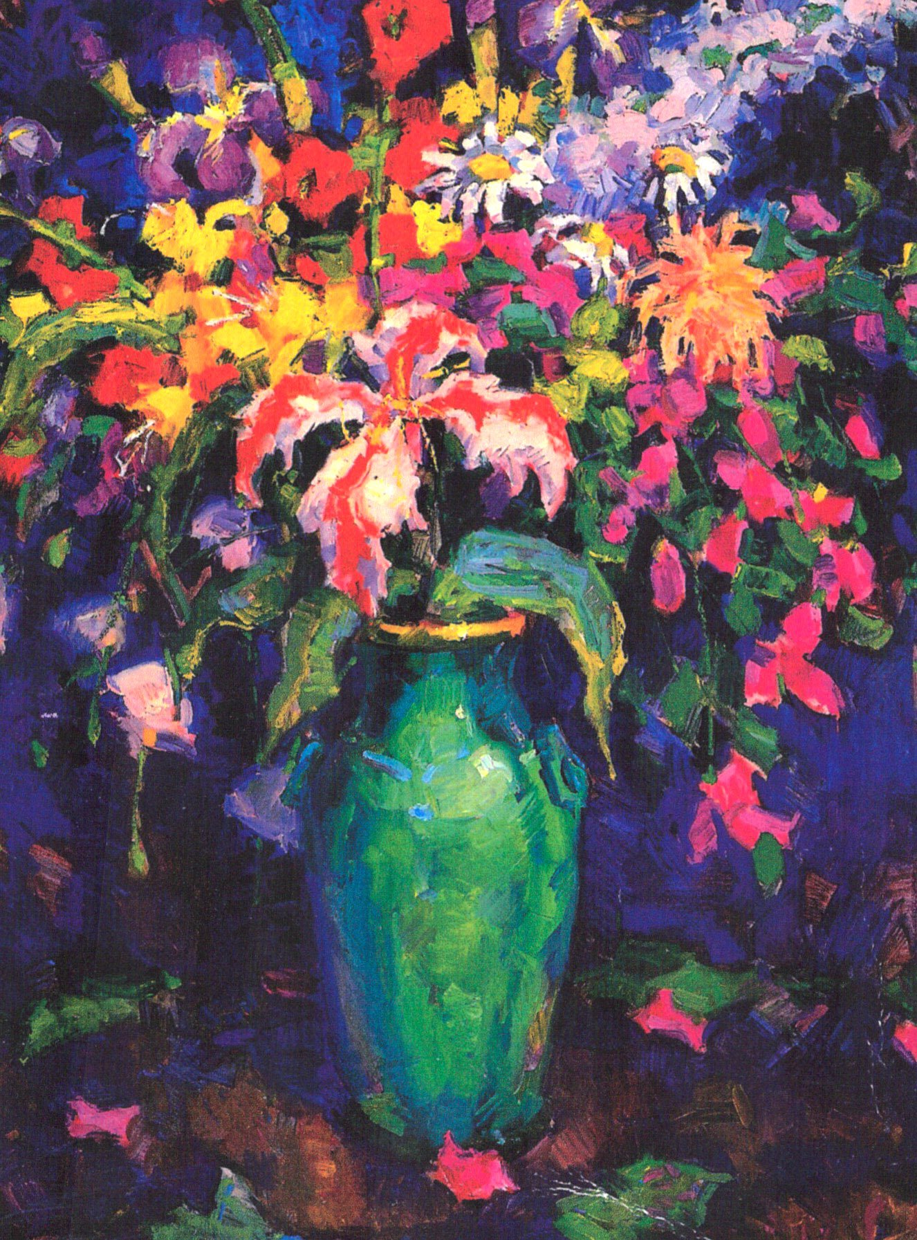 “Green Vase and Lily”, 48×36 inches, oil on canvas