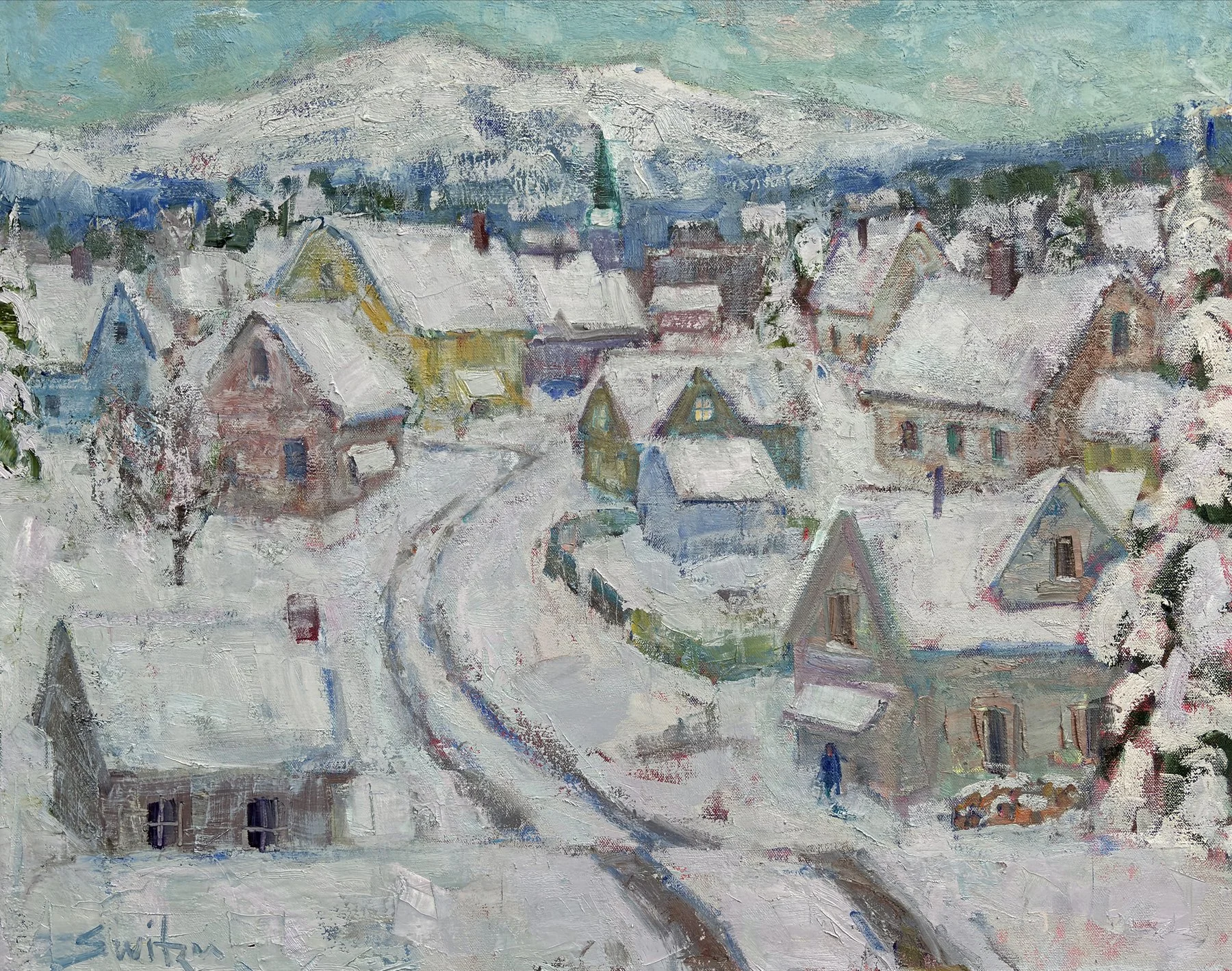  “Pastel Village”,                                                                                                      24×30 inches,                                                                                                      oil on canvas  
