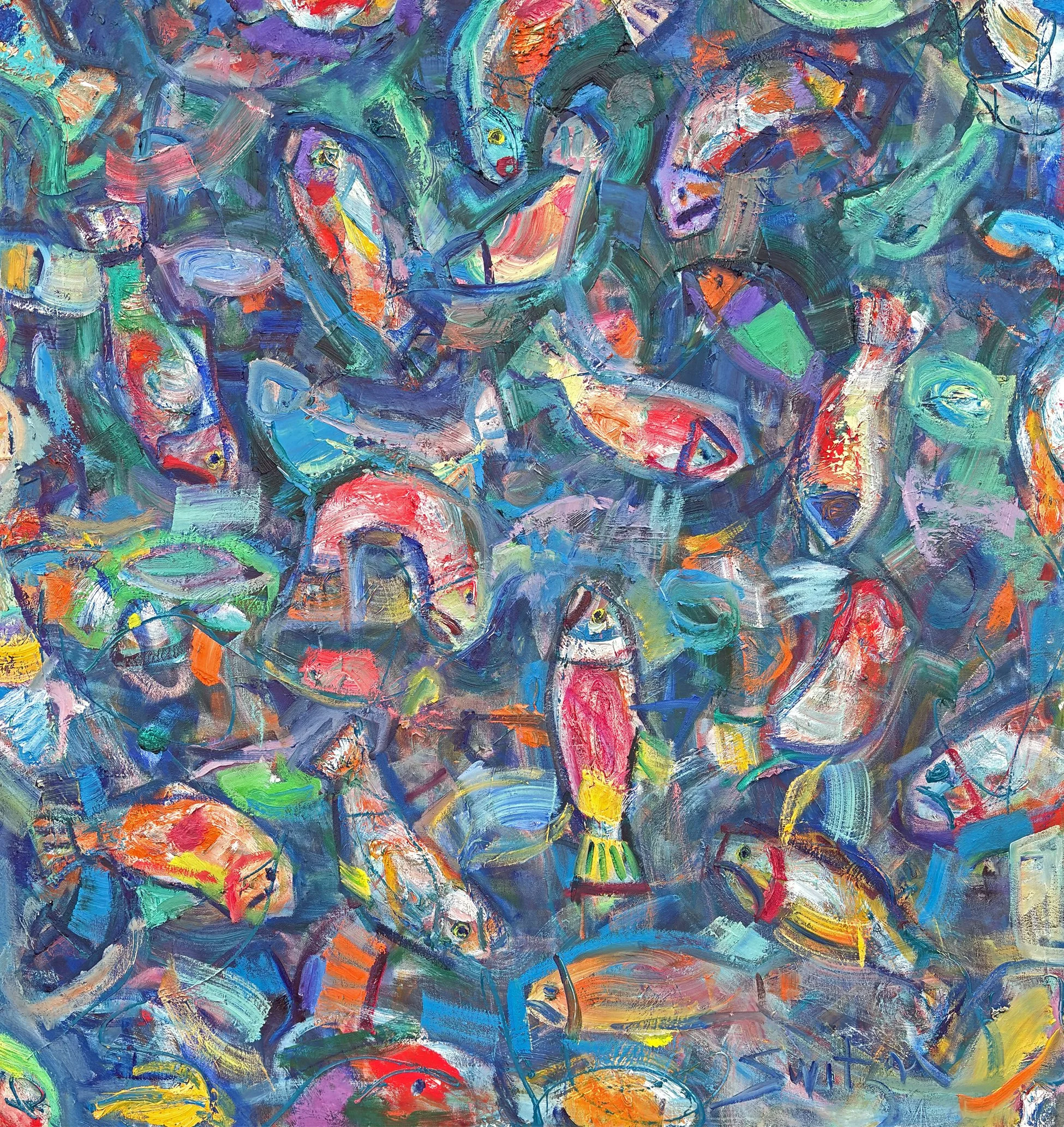  “Rave”,                                                                                                              48x48 inches,                                                                                                                 oil on