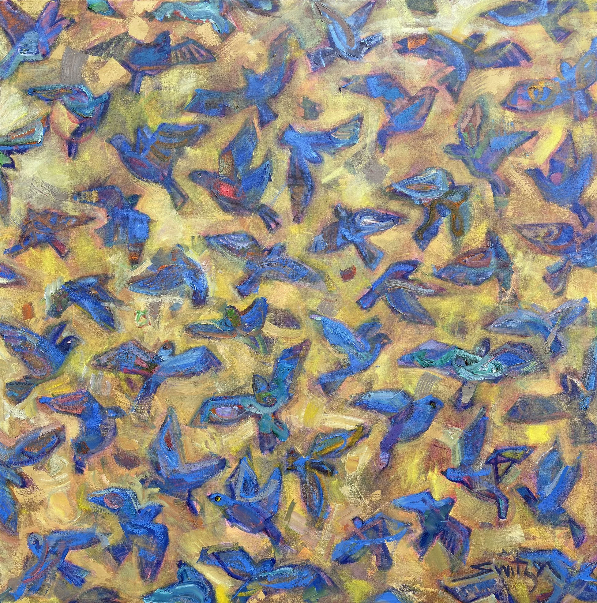  “Kinetic,”                                                                                                   60×60 inches,                                                                                                    oil on canvas  Peterson Con