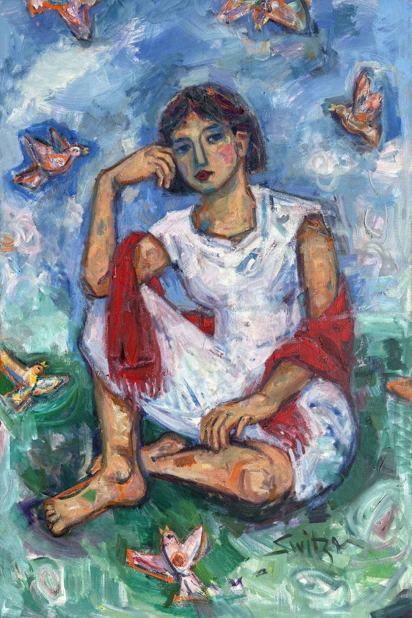  “Serenading Harbingers”,                                                                         72×48 inches,                                                                                                           oil on canvas                   