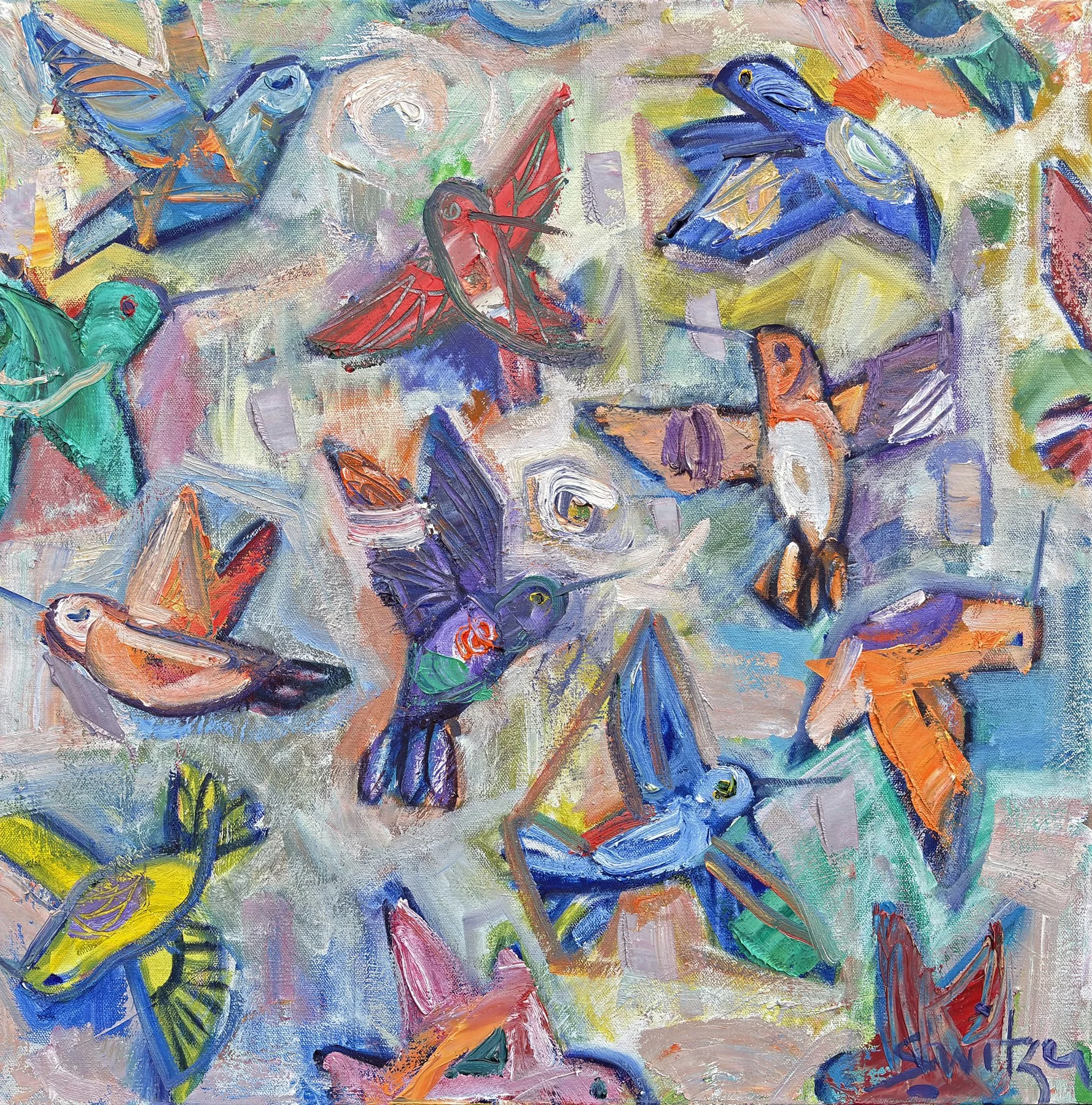  “Hum in a Round”,                                                                                        24×24 inches,                                                                                                    oil on canvas 