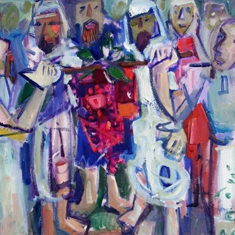   "Shelach"  Numbers 13:1 to 15:41,                                                                                       painting 37,                                                                                                                  fr
