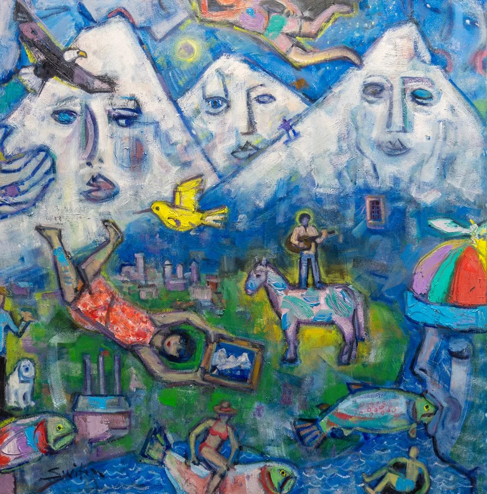  “Three Sisters”,                                                                                                                       36×36 inches,                                                                                                     