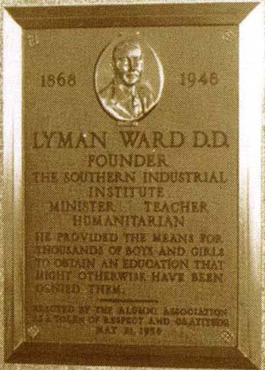 HE PROVIDED THE MEANS FOR THOUSANDS OF BOYS AND GIRLS TO OBTAIN AN EDUCATION THAT MIGHT OTHERWISE HAVE BEEN DENIED THEM. ERECTED BY THE ALUMNI ASSOCATION AS A TOKEN OF RESPECT AND GRATITUDE May 21, 1950 