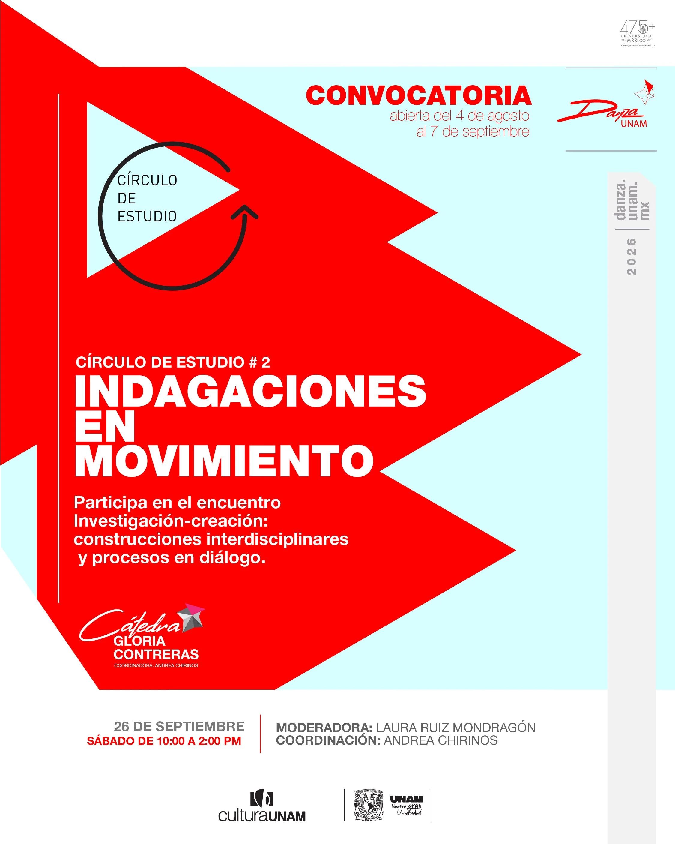 Círculo de estudio # 2: Indagaciones en movimiento Investigación-creación: construcciones interdisciplinares y procesos en diálogo.