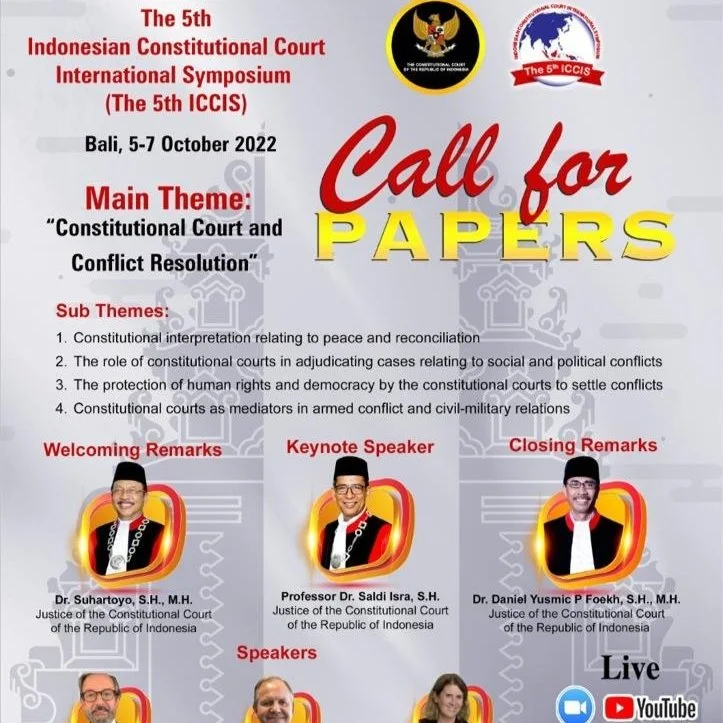 CfP: 5th Indonesian Constitutional Court International Symposium, Bali, 5-7 October 2022