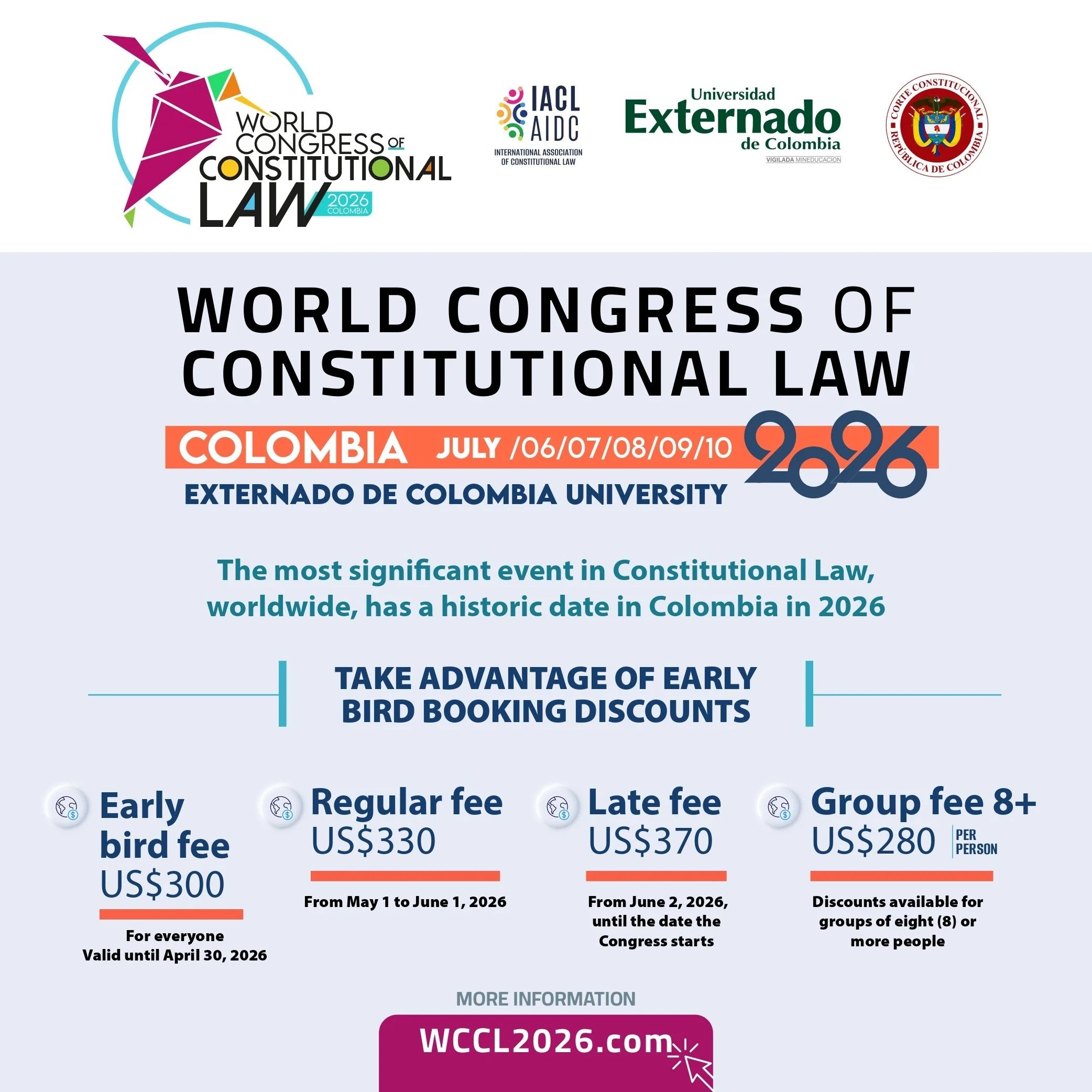 Join the World Congress of Constitutional Law 2026 in Colombia
