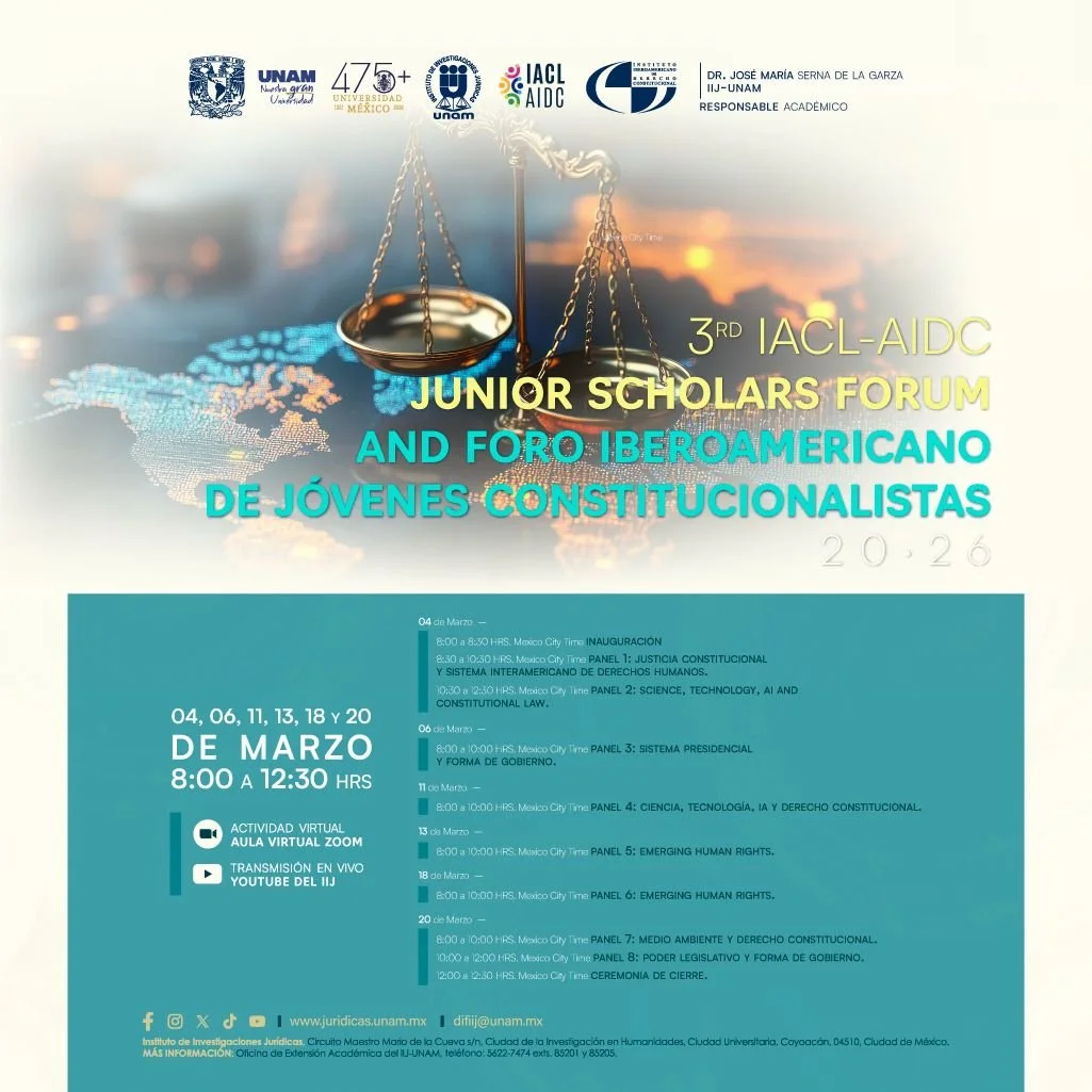 Announcement: 3rd IACL–AIDC Junior Scholars Forum and Foro Iberoamericano de Jóvenes Constitucionalistas (2026)