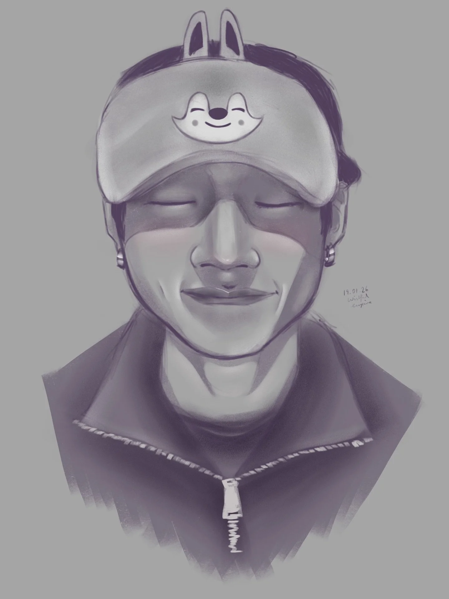 I LOVE THIS FEATHERED BRUSH!
Gosh its so useful having a brush with one side a sharp edge that fades out to the other side, it makes it so much easier to give things dimension!!!

This is one of my favourite smiles of @gnabnahc the wolf chan smile is