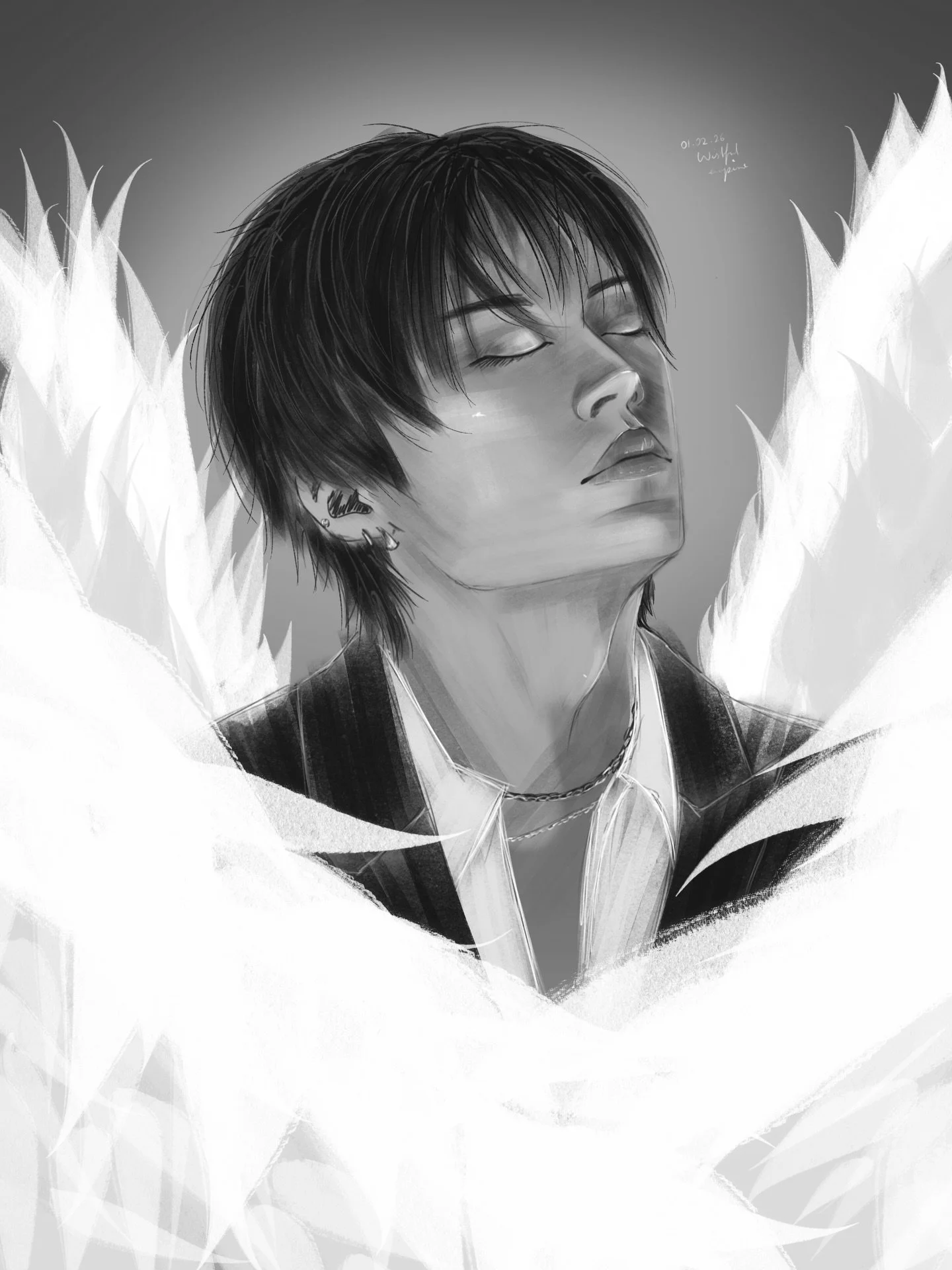 I don&rsquo;t think i quite captured the true beauty of @t.leeknowsaurus but i certainly gave it a try. That being said i do like how this turned out. The wings were fun to draw!

#staytist #straykidsfanart #skzfanart #leeknow #leeknowfanart