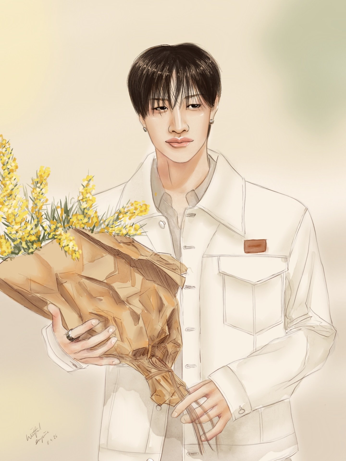 I might have hyperfocused a bit too hard and spent almost 4 hours straight making this. But i LOVE how it turned out! For once i feel like i actually was able to depict @gnabnahc well!

This is one of my favourite photos of him. I think he looks abso