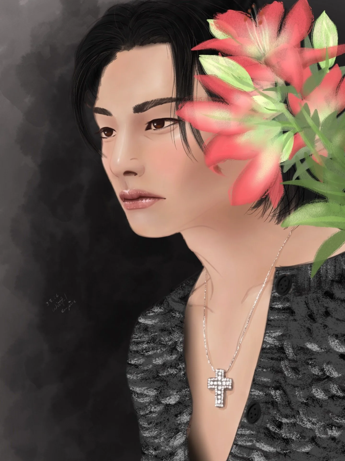 @i.2.n.8 is so beautiful but so hard to draw! He has such strong features but everything is my more curved than i think it will be when i try to draw him!!!

I am happy enough with this one for today. Looking at all my drawing recently i feel like ma