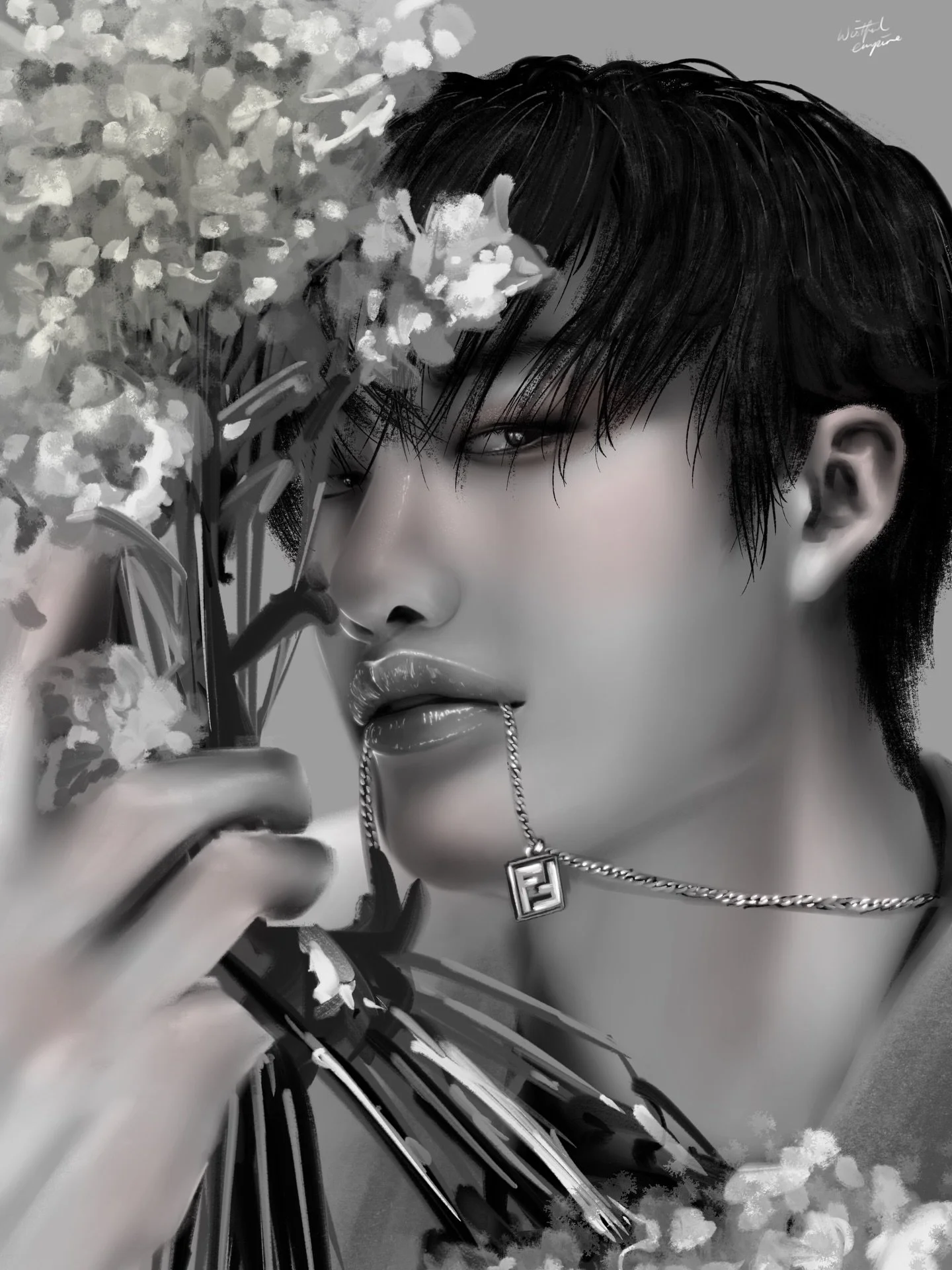 I love his face so much! Truly ethereal! I&rsquo;m slowly getting better at capturing a tiny bit of the beauty that is @gnabnahc 

#straykidsfanart #skzfanart #bangchan #bangchanfanart #christopherbang