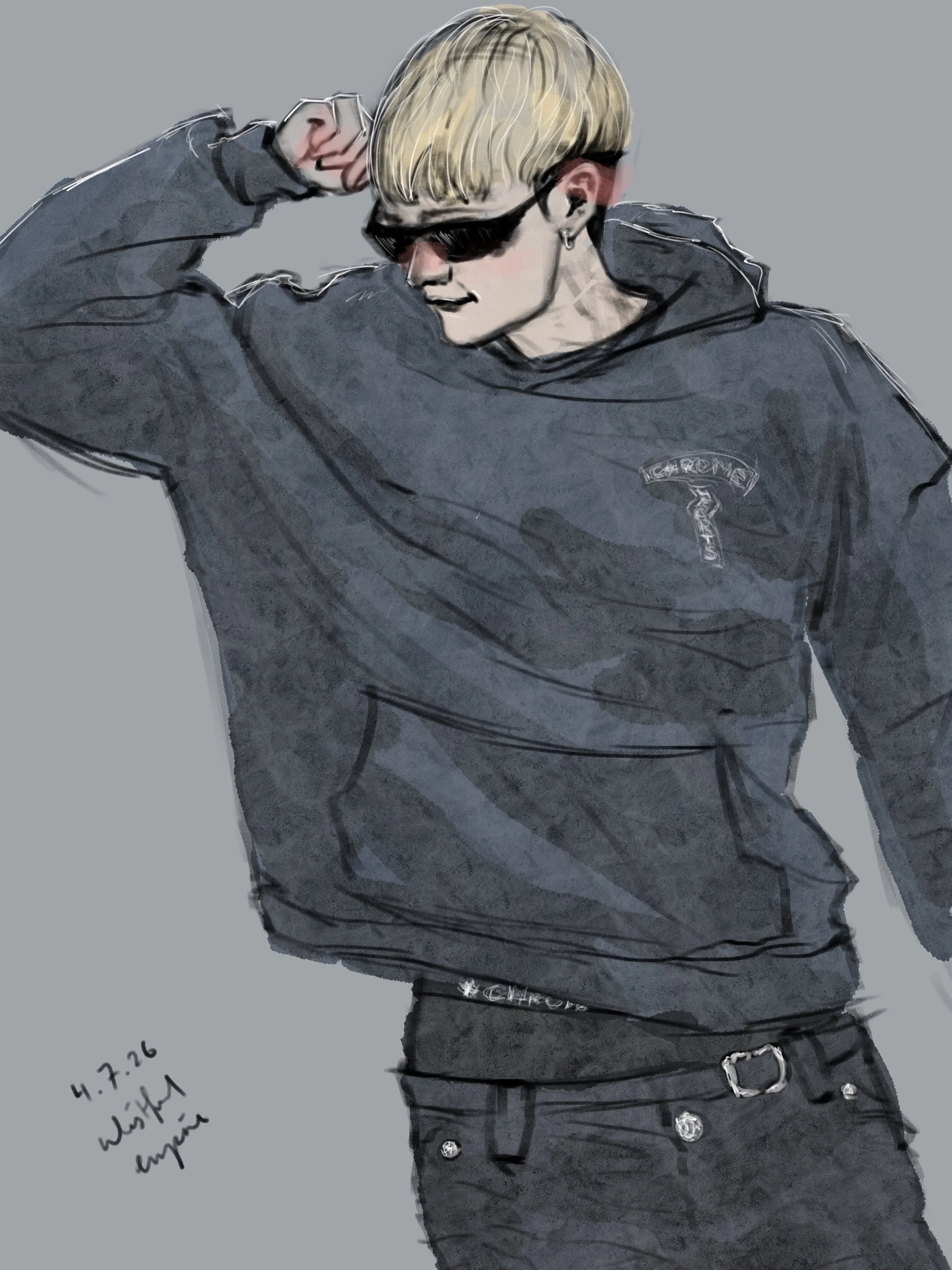 Yesterday&rsquo;s sketch. I actually like how this turned out considering it was a very quick sketch. I feel like i can finally see and feel improvement. Not a ton, but slow little steps towards getting better!

Model: @gnabnahc 

#staytist #straykid