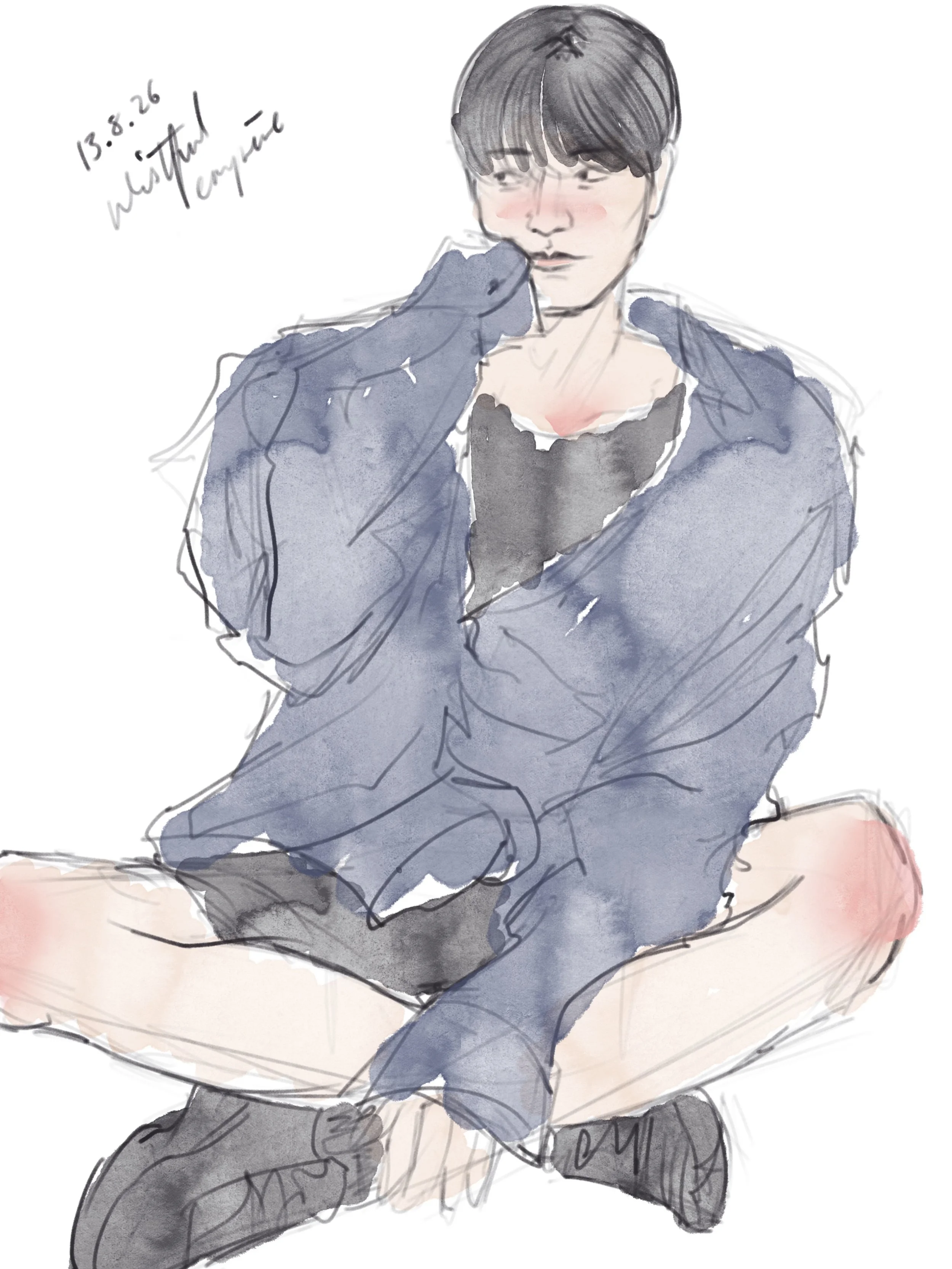 I almost forgot to draw yesterday, but then @miniseungkim shared the most adorable photo and i had to try and capture it! I&rsquo;m really wanting to get better at anatomy but truly its the most frustrating experience. Hence keeping it to messy sketc