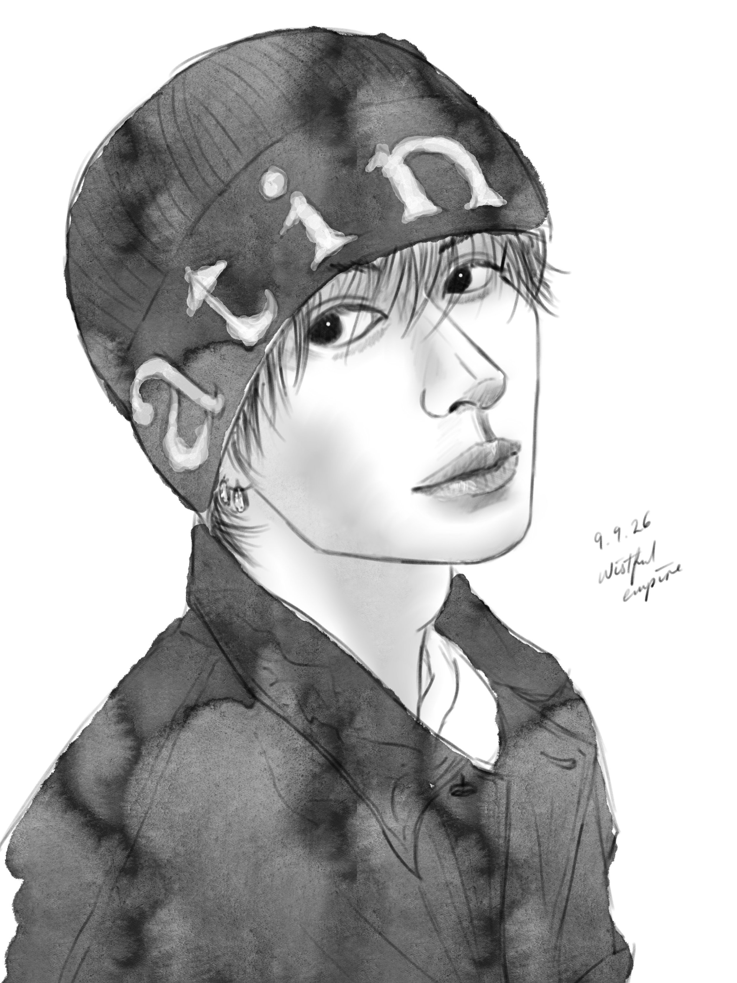 Our lovely devil bunny was announced as ambassador of @matinkim_magazine today, and the photos looked absolutely amazing! So of course tonights sketch had to be a drawing of the devestatingly gorgeous @t.leeknowsaurus 

#staytist #straykidsfanart #sk