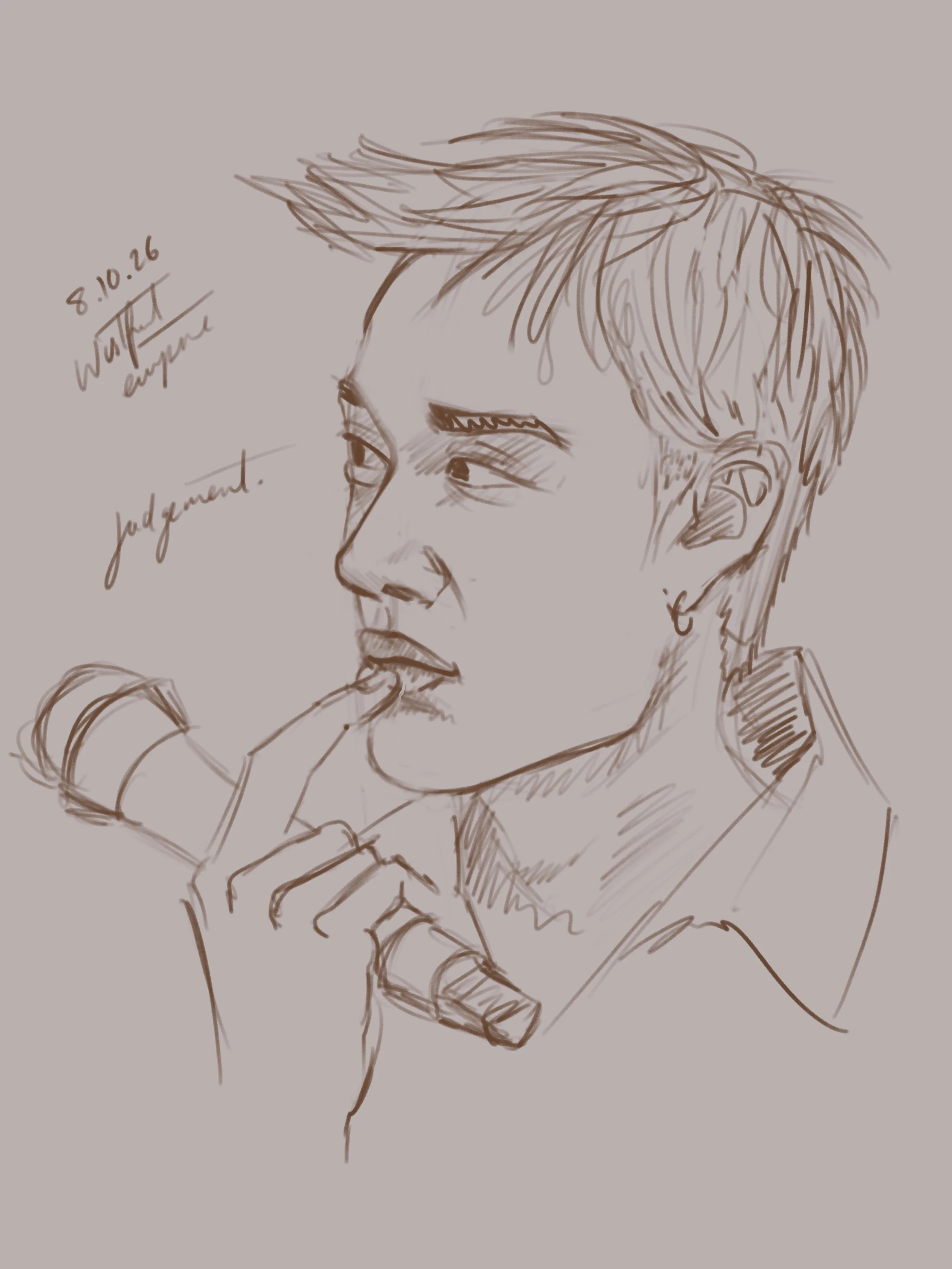 I have still been drawing, it just hasn&rsquo;t been stuff that i really felt like sharing because its tiny little scribbles that could barely be sketches. But tonight i quite liked how this one captured the emotion of @gnabnahc 

#staytist #straykid