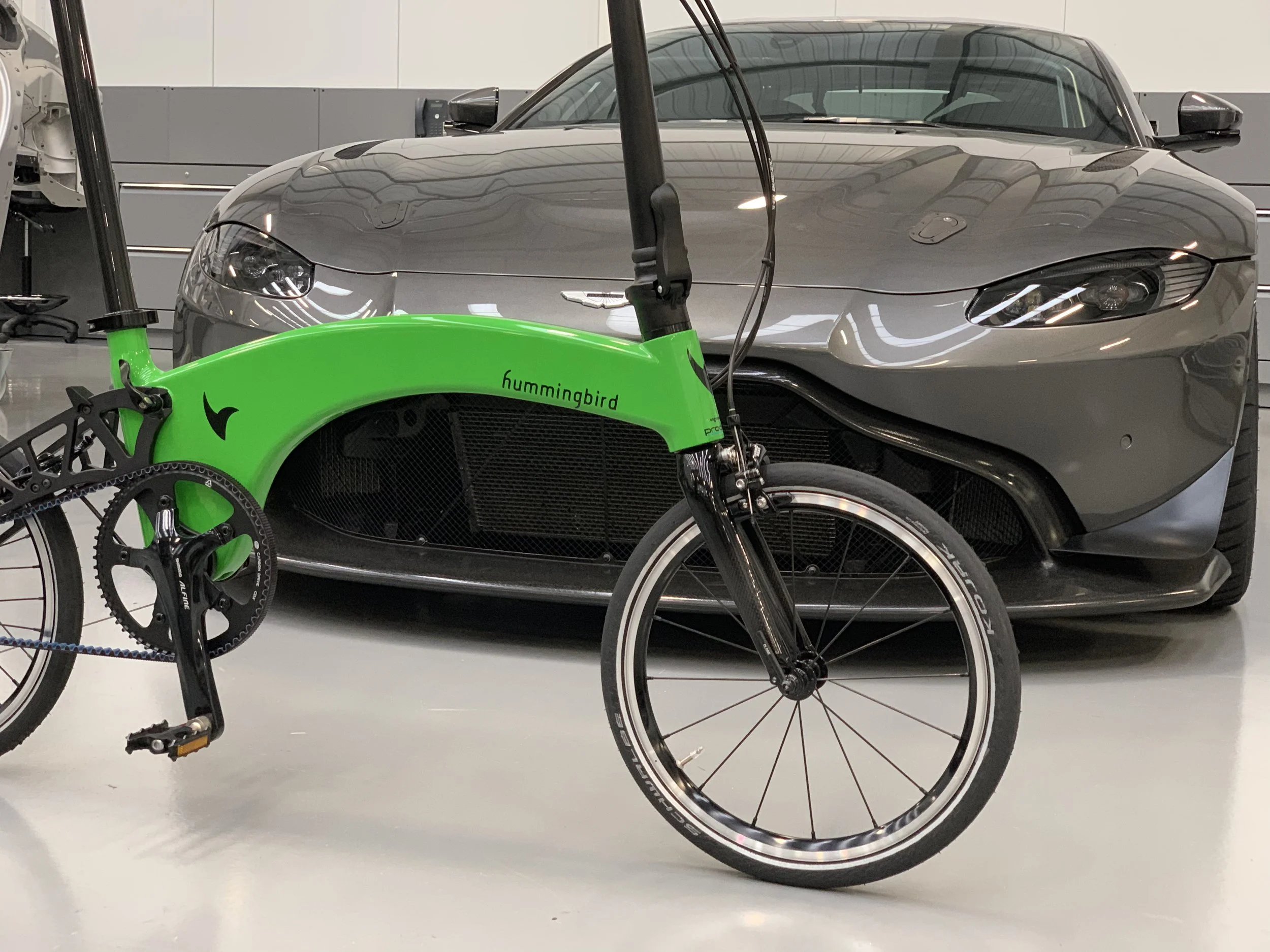 Hummingbird Belt drive In Kermit Green to match Aston Martin Vantage 2019