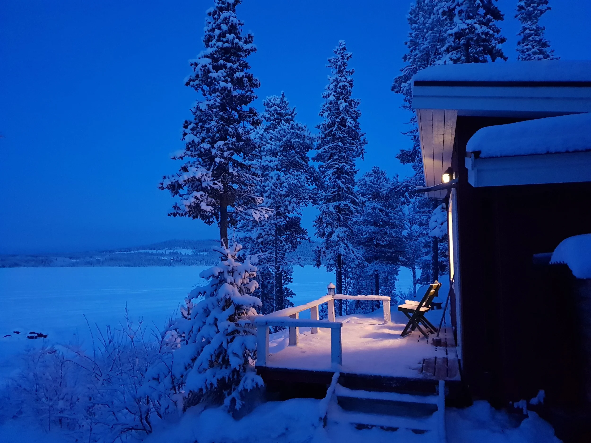 Aurora Camp at night.